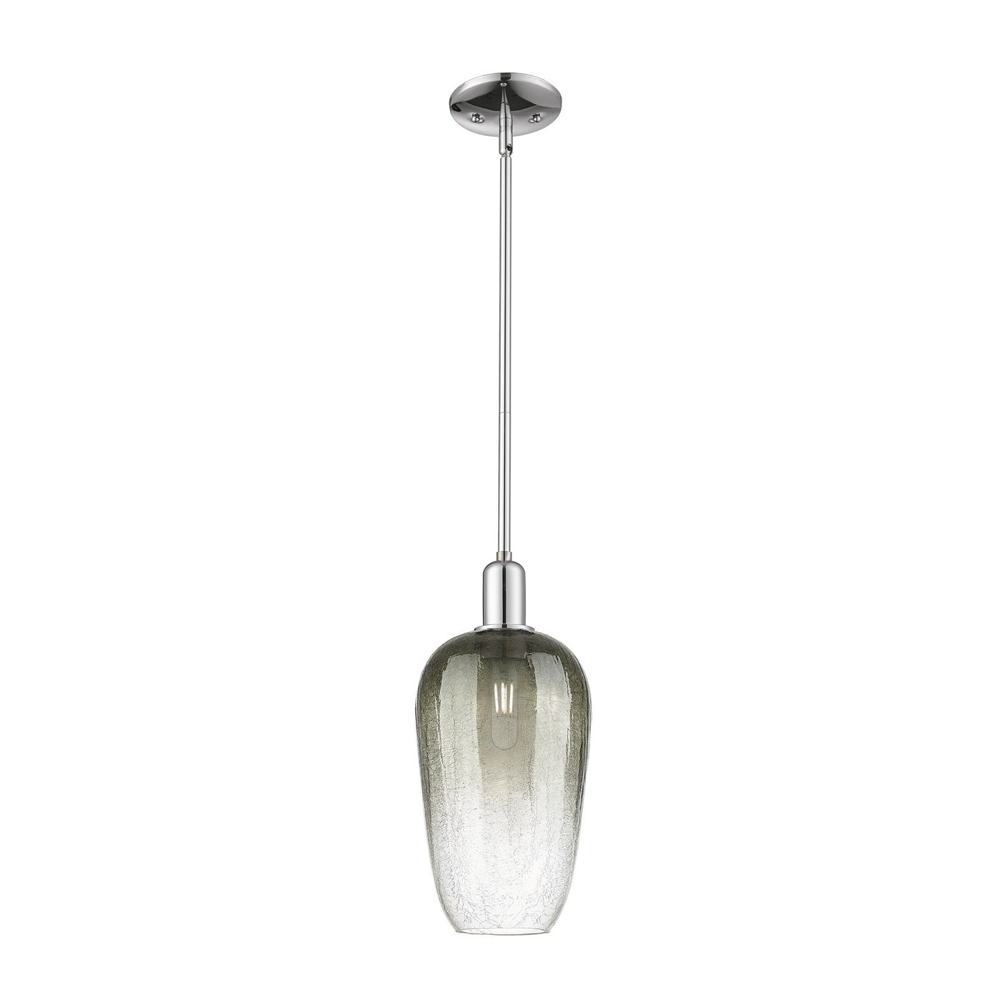 Innovations Brookhaven Flute 7in 1-Light Mini Pendant | Industrial Polished Chrome Steel and Slate Glass | Kitchen Island & | Model 716-1S-PC-G484-7SL