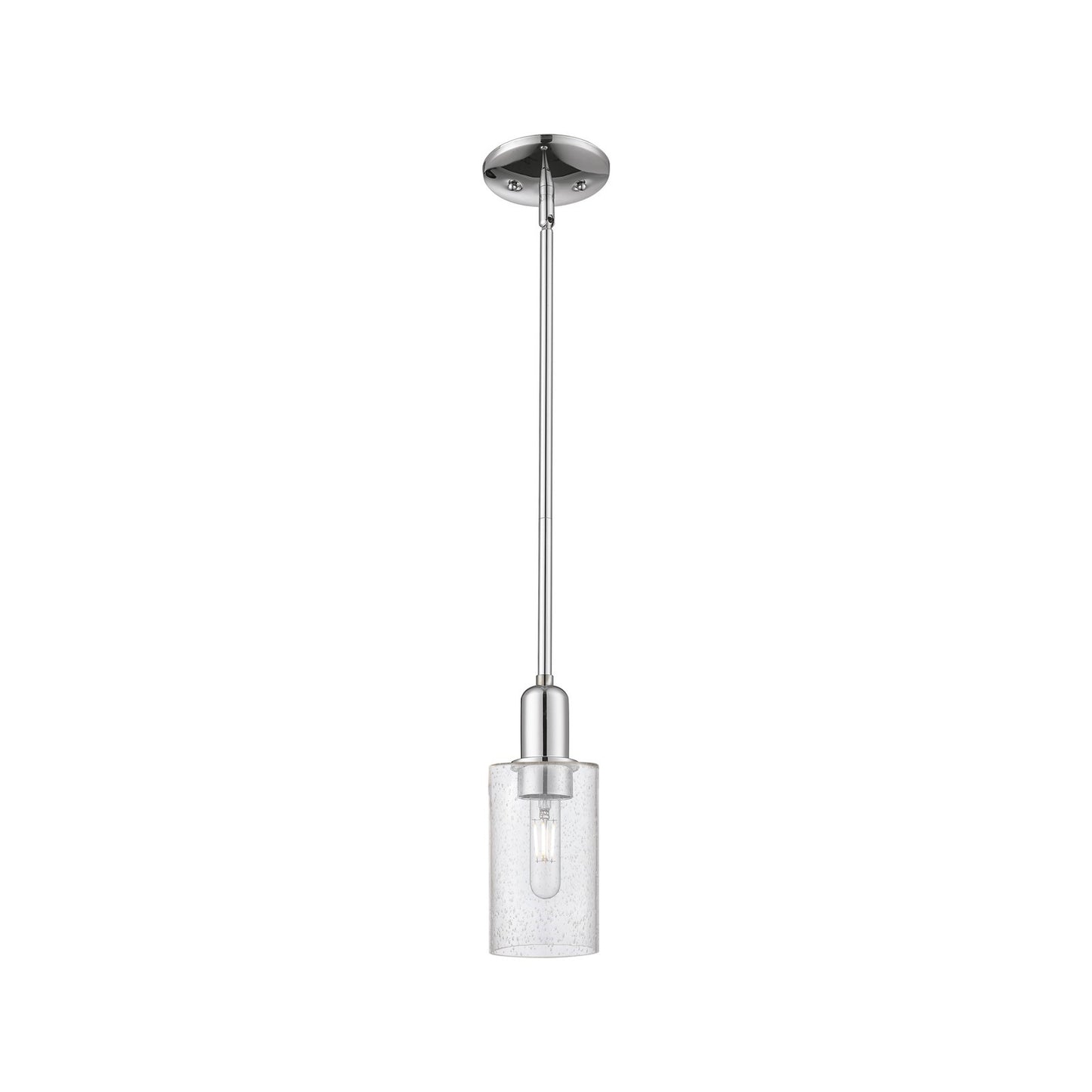 Innovations Clymer 4in 1-Light Mini Pendant | Industrial Polished Chrome Steel and Seedy Glass | Kitchen Island & Breakfast Bar | Model 716-1S-PC-G804