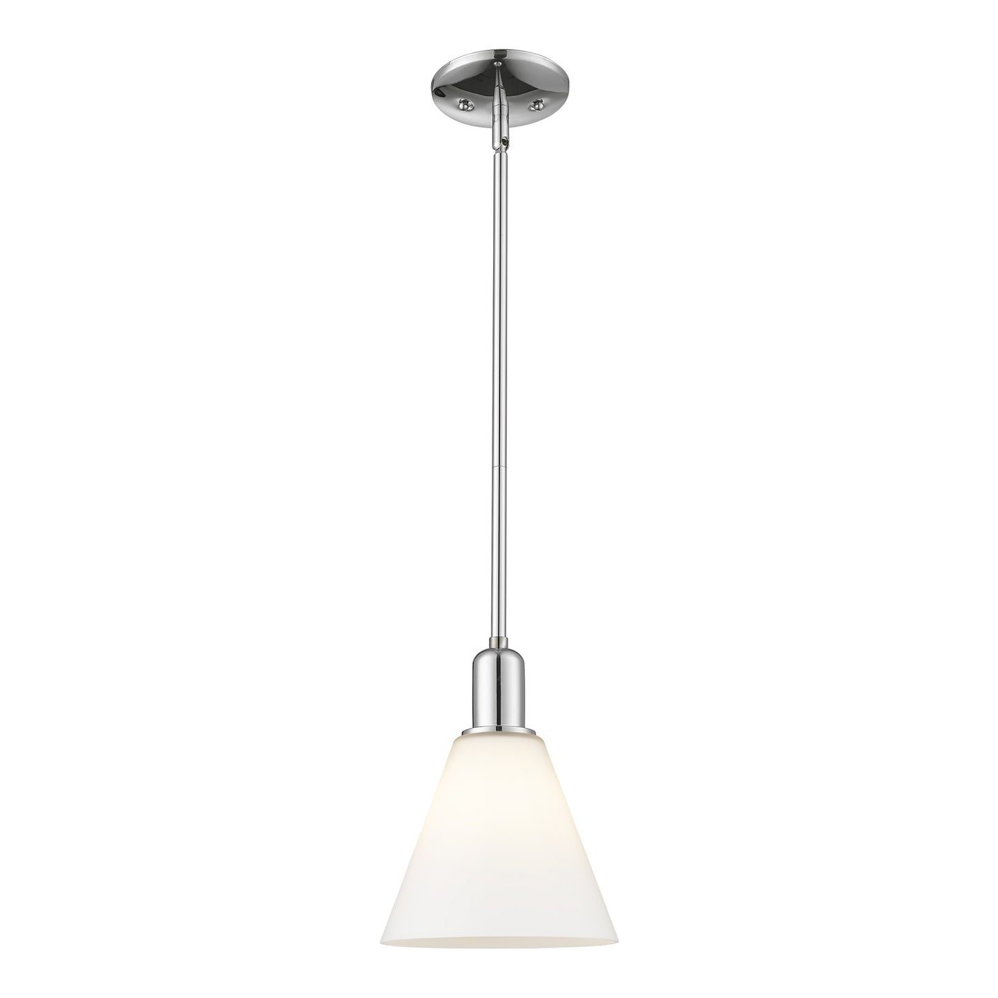Innovations Berkshire Glass 8in 1-Light Mini Pendant | Industrial Polished Chrome and Matte White Glass | Kitchen Island & Dining | Model 716-1S-PC-GBC-81