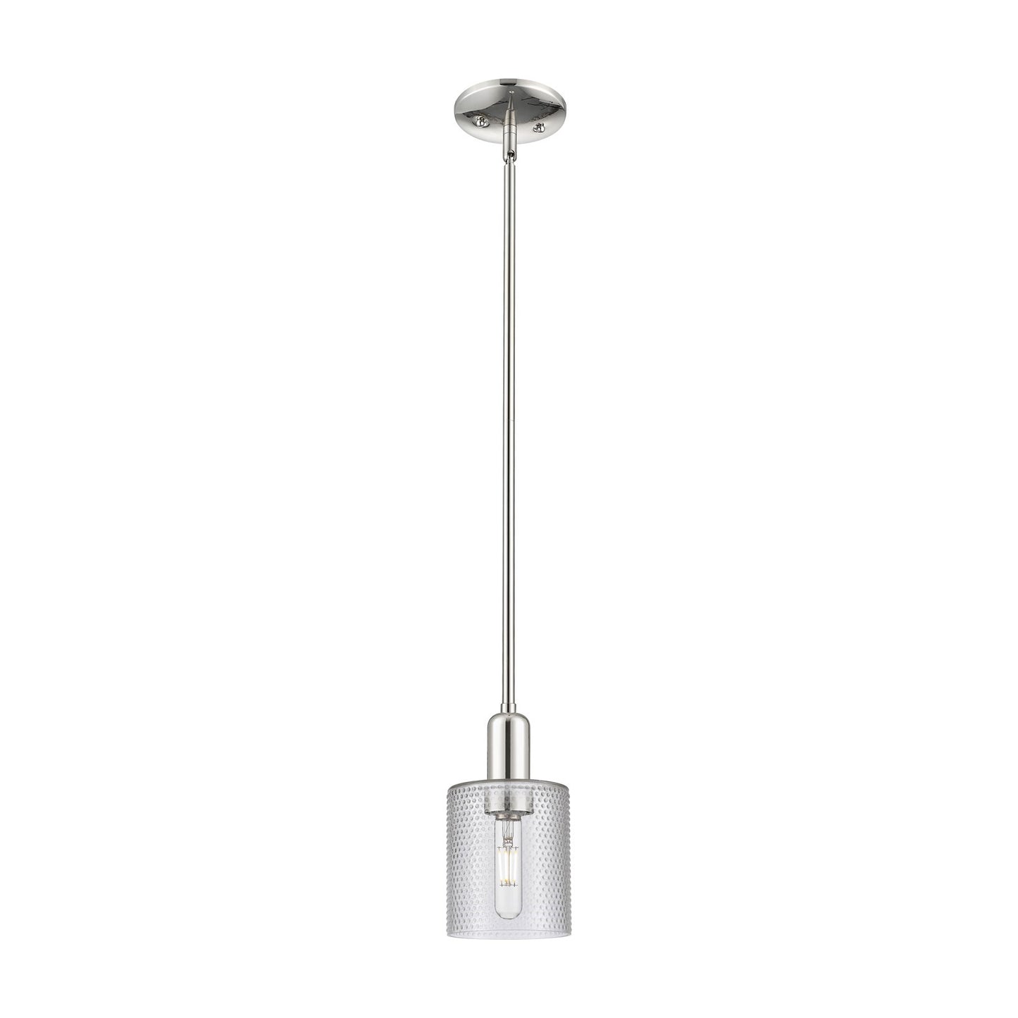 Innovations Cobbleskill 5in 1-Light Mini Pendant | Industrial Modern Polished Nickel and Clear Glass | Kitchen Island & Dining Room | Model 716-1S-PN-G112