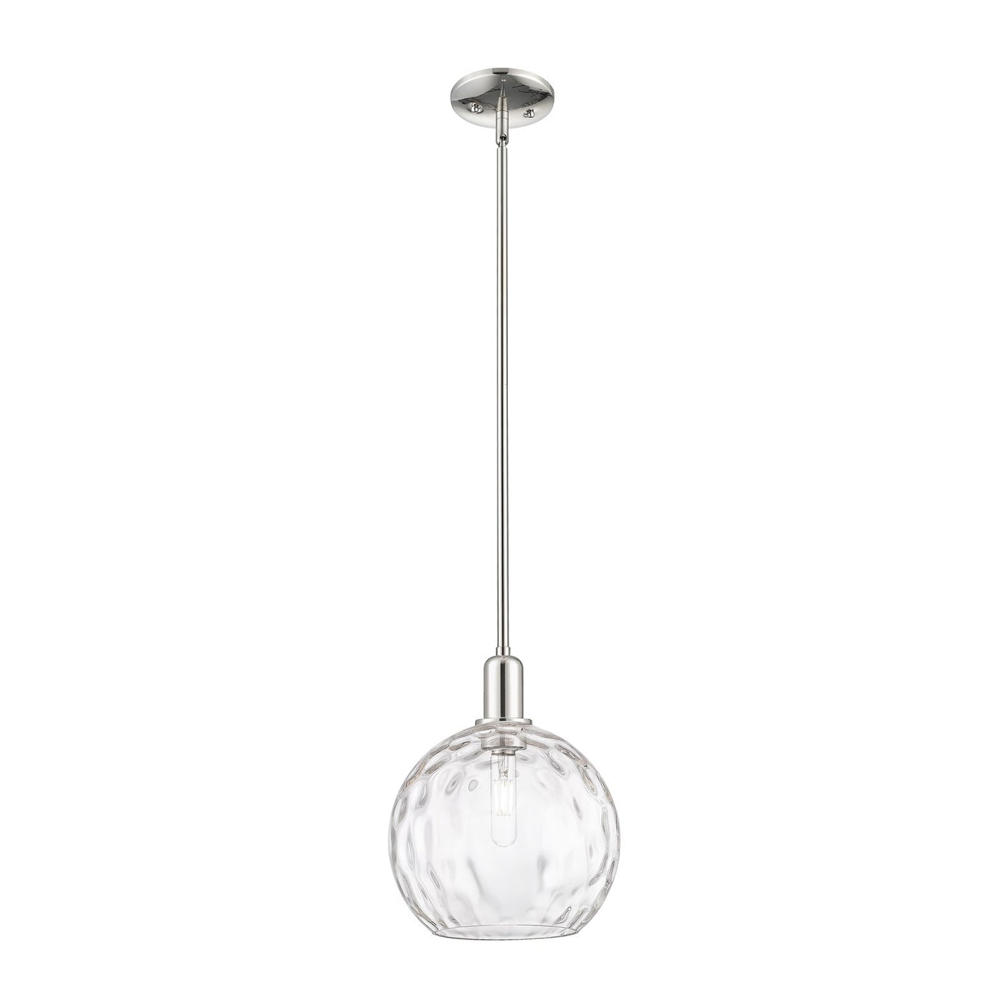 Innovations Athens Water Glass 10in 1-Light Mini Pendant | Industrial Polished Nickel and Clear Glass | Kitchen Island & Dining | Model 716-1S-PN-G1215-10