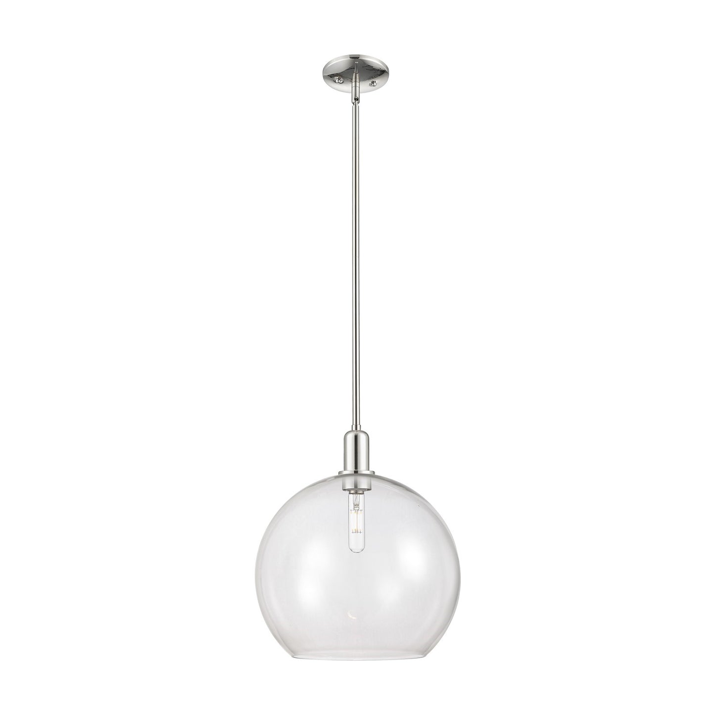 Innovations Athens 14in 1-Light Mini Pendant | Industrial Polished Nickel and Clear Glass | Kitchen Island & Dining Room | 13.75 | Model 716-1S-PN-G122-14