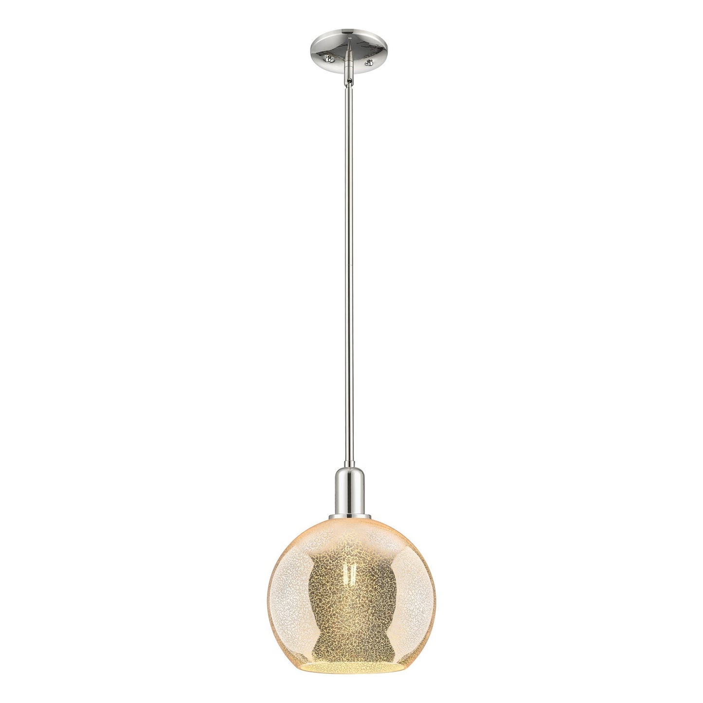 Innovations Athens 10in 1-Light Mini Pendant | Industrial Polished Nickel Steel and Mercury Glass | Kitchen Island & Dining Room | Model 716-1S-PN-G128-10