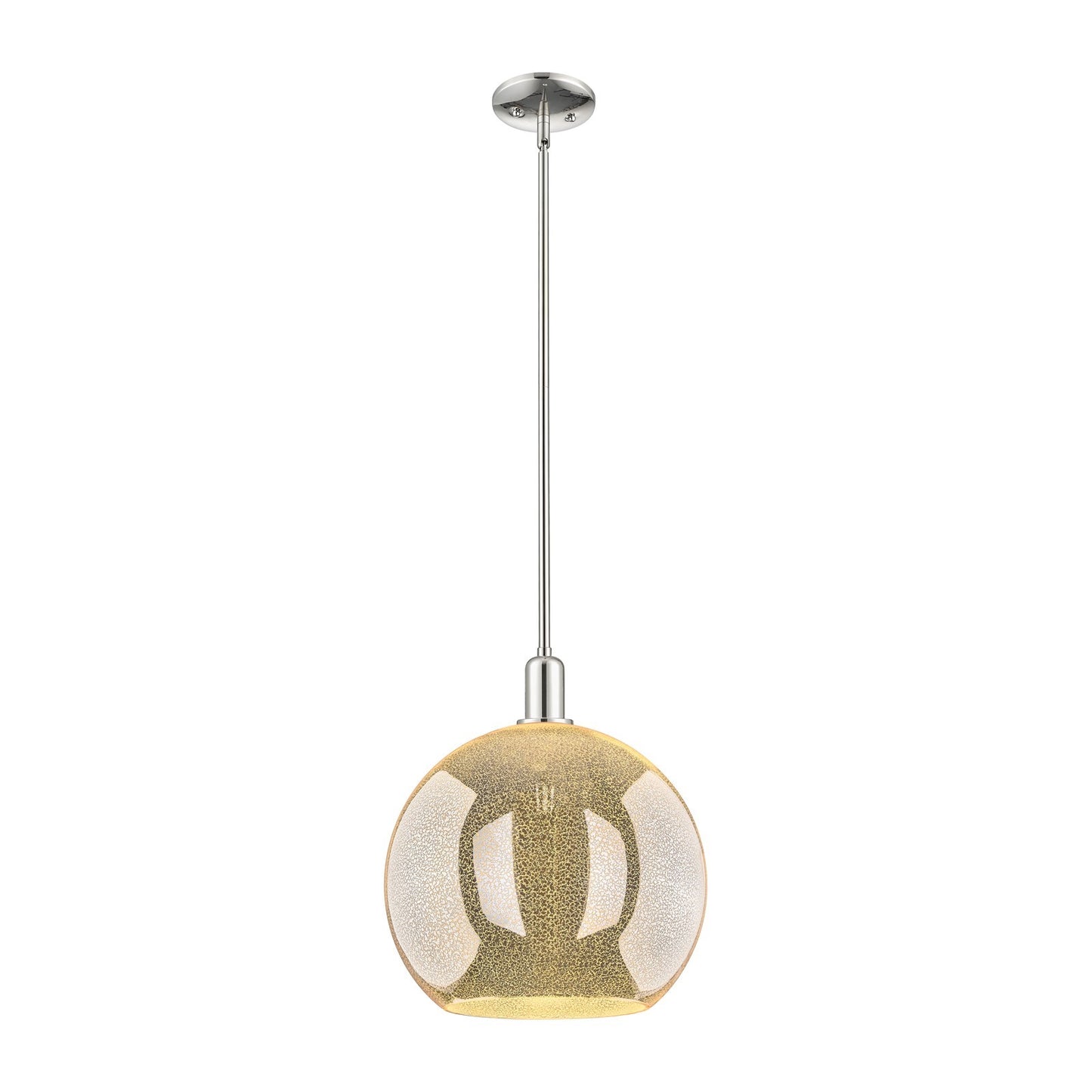 Innovations Athens 14in 1-Light Mini Pendant | Industrial Polished Nickel Steel and Mercury Glass | Kitchen Island & Dining Room | Model 716-1S-PN-G128-14