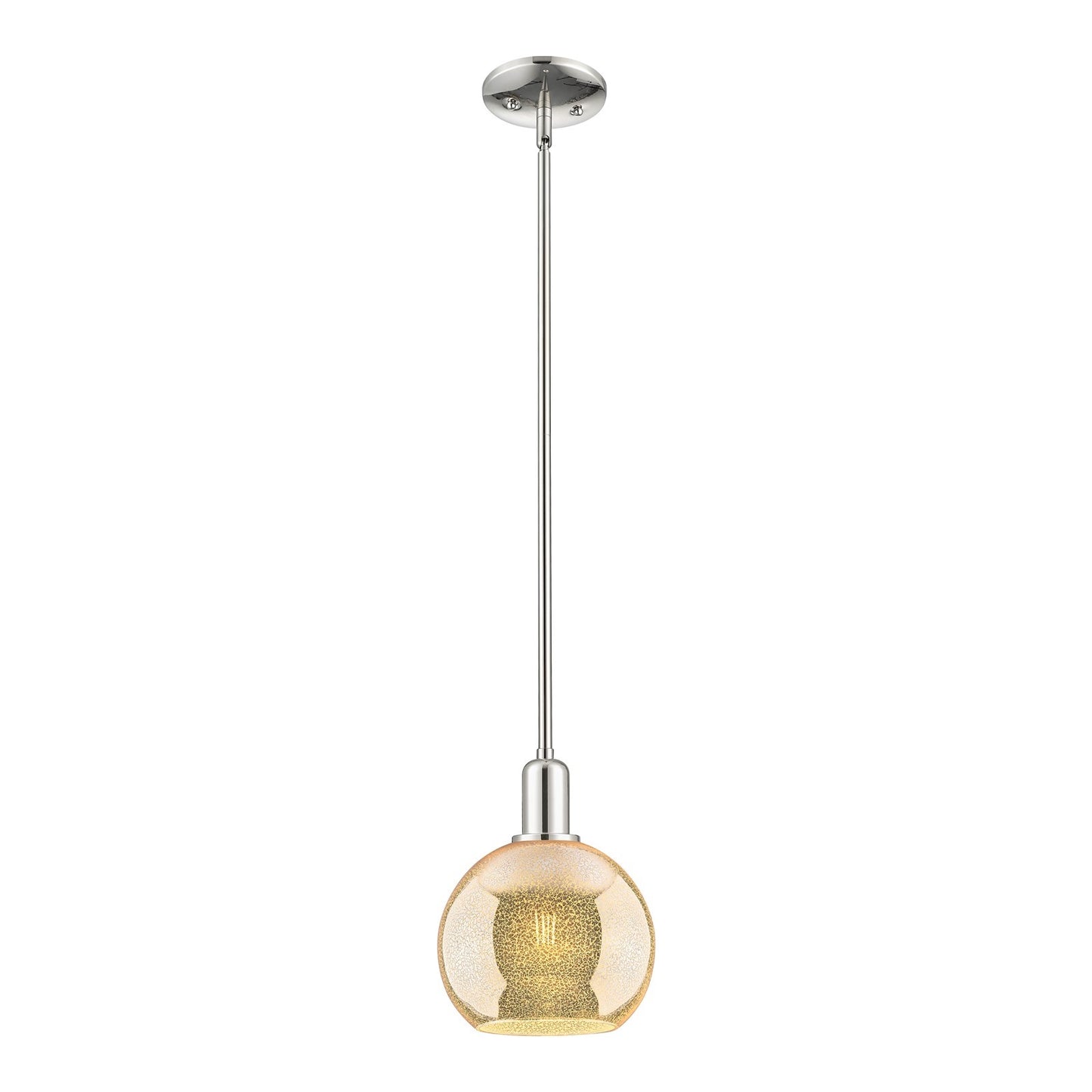 Innovations Athens 8in 1-Light Mini Pendant | Industrial Polished Nickel and Mercury Glass | Kitchen Island & Dining Room | 8 x 8 | Model 716-1S-PN-G128-8