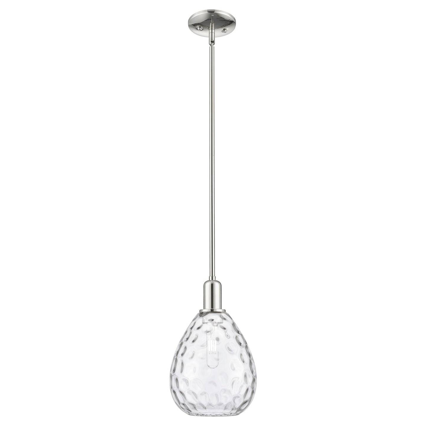 Innovations Waverly 8in 1-Light Mini Pendant | Industrial Polished Nickel Steel and Clear Glass | Kitchen Island & Dining Room | 8 | Model 716-1S-PN-G372