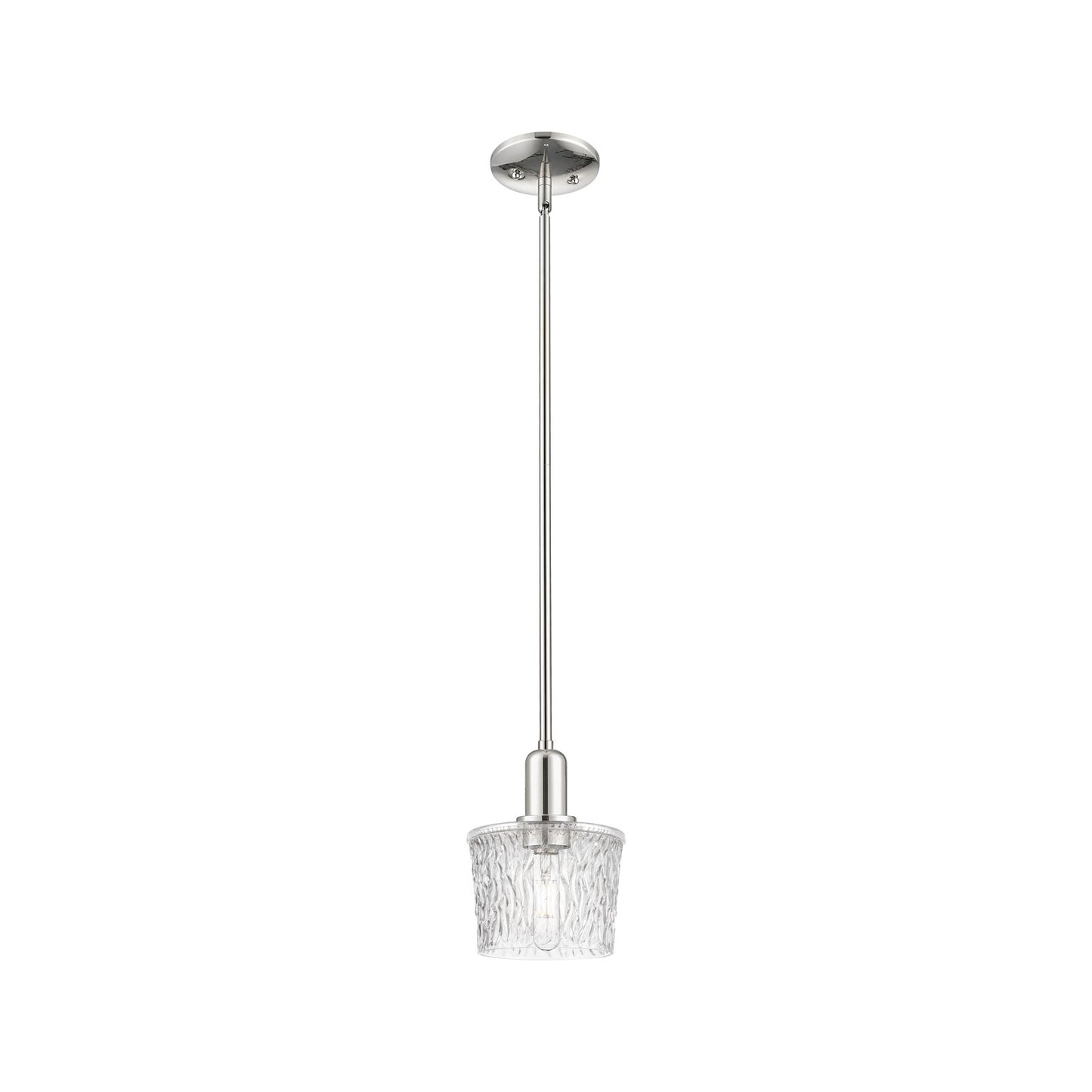 Innovations Niagara 7in 1-Light Mini Pendant | Industrial Polished Nickel and Clear Glass | Kitchen Island & Dining Room | Damp | Model 716-1S-PN-G402