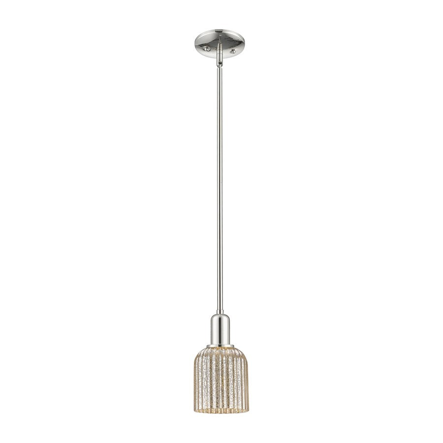 Innovations Bridal Veil 1Lt 5" Stem Mini Pendant, Polished Nickel/MC