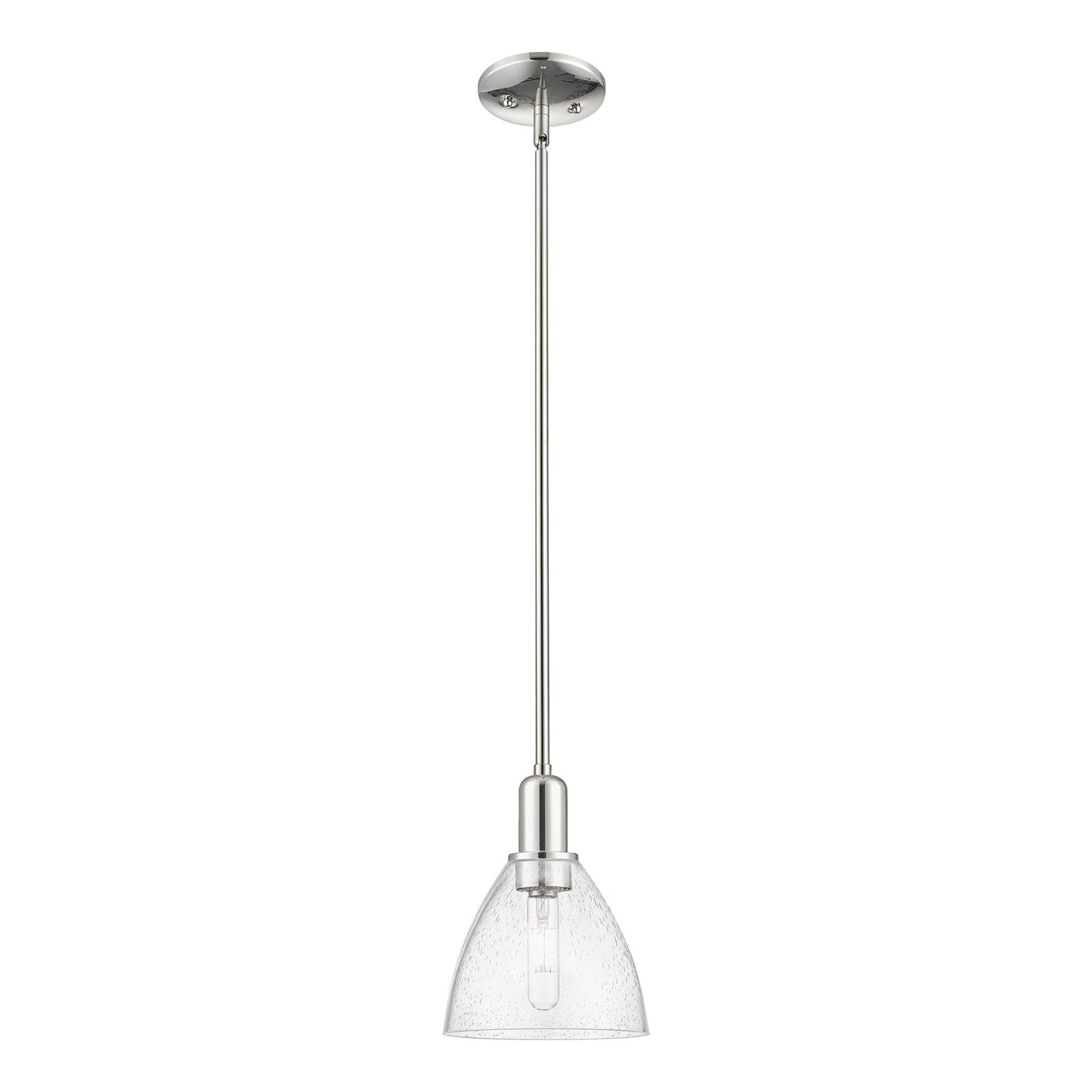 Innovations Bristol 7.5in 1-Light Mini Pendant | Industrial Polished Nickel and Seedy Glass Dome | Kitchen Island & Dining Room | Model 716-1S-PN-GBD-754