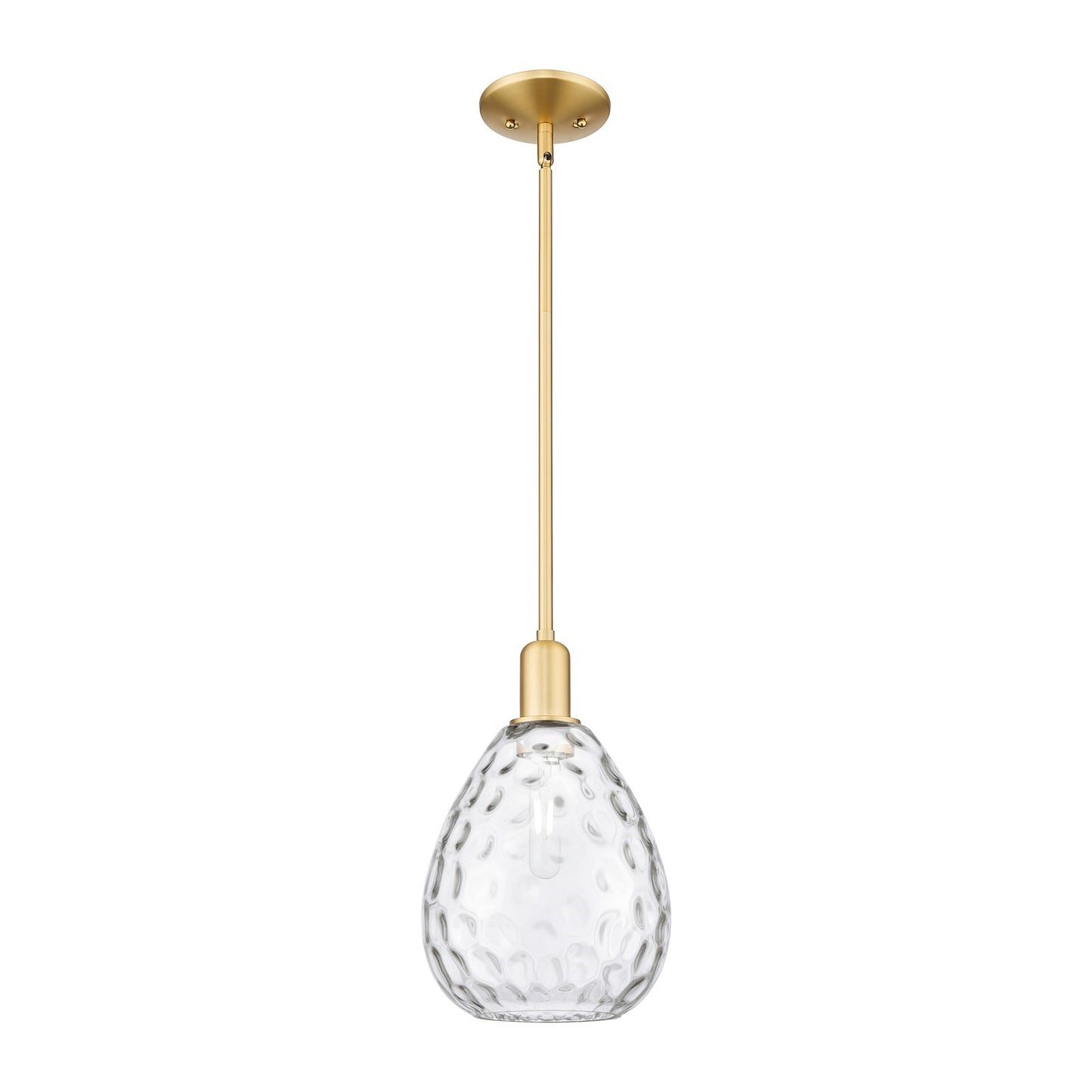 Innovations Waverly 8in 1-Light Mini Pendant | Industrial Satin Gold Steel and Clear Glass | Kitchen Island & Dining Room | 8 x 8 x | Model 716-1S-SG-G372