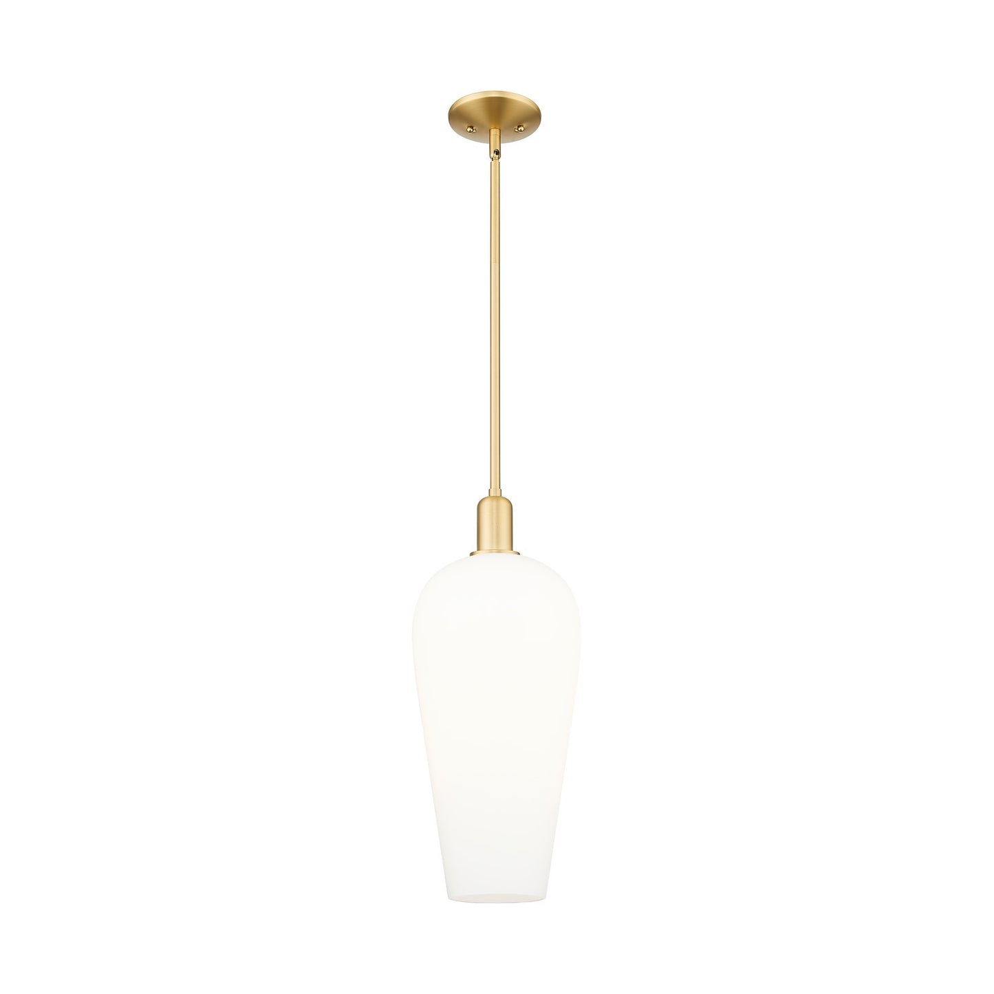 Innovations Chelsea 8in 1-Light Mini Pendant | Industrial Satin Gold Steel and White Glass | Kitchen Island & Dining Room | 8 x | Model 716-1S-SG-G456-8WH