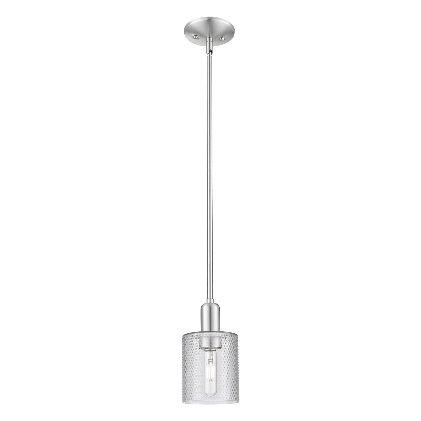 Innovations Cobbleskill 5in 1-Light Mini Pendant | Industrial Brushed Satin Nickel and Clear Glass | Kitchen Island & Dining Room | Model 716-1S-SN-G112