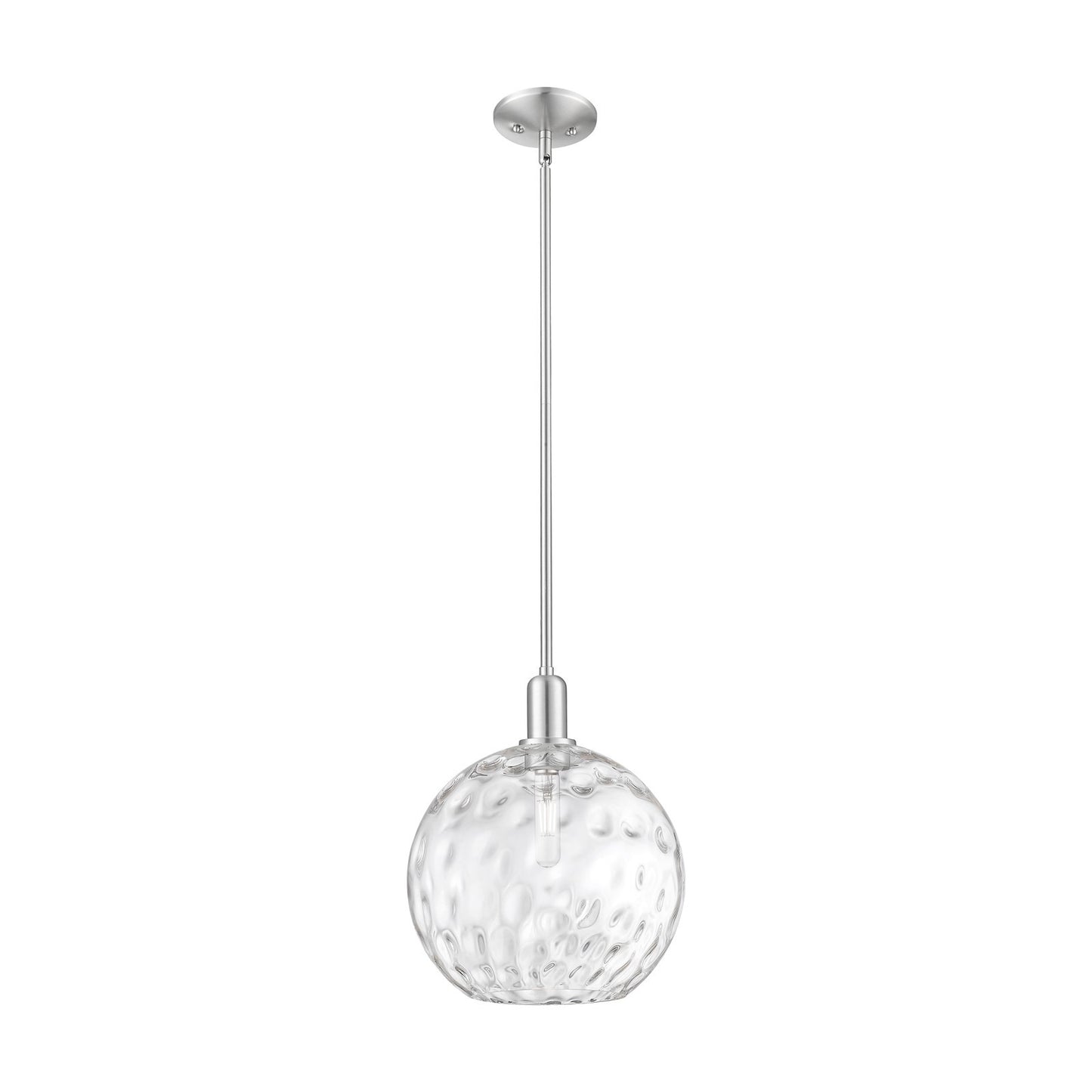 Innovations Athens 12in 1-Light Mini Pendant | Industrial Brushed Satin Nickel and Clear Water Glass | Kitchen Island & Dining | Model 716-1S-SN-G1215-12
