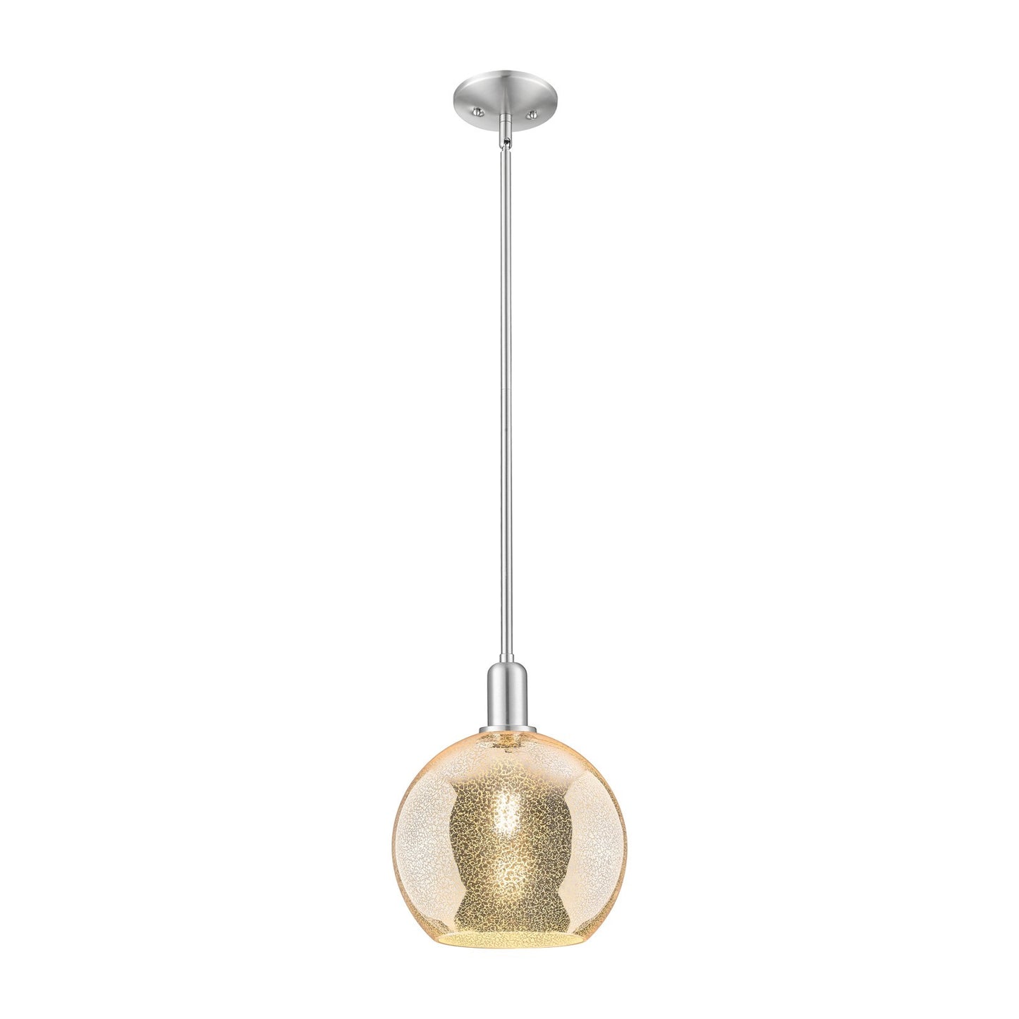 Innovations Athens 10in 1-Light Mini Pendant | Industrial Brushed Satin Nickel and Mercury Glass | Kitchen Island & Dining Room | Model 716-1S-SN-G128-10