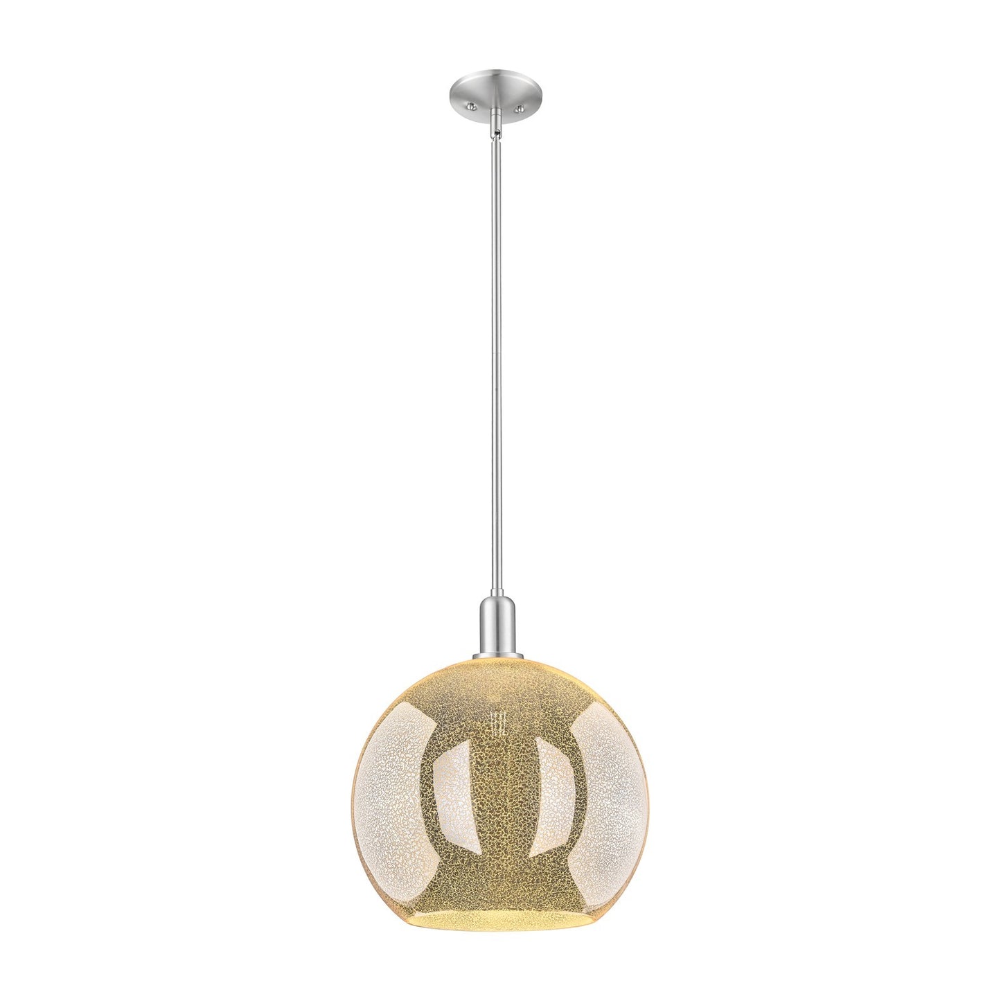 Innovations Athens 14in 1-Light Mini Pendant | Industrial Brushed Satin Nickel Steel and Mercury Glass | Kitchen Island & Dining | Model 716-1S-SN-G128-14