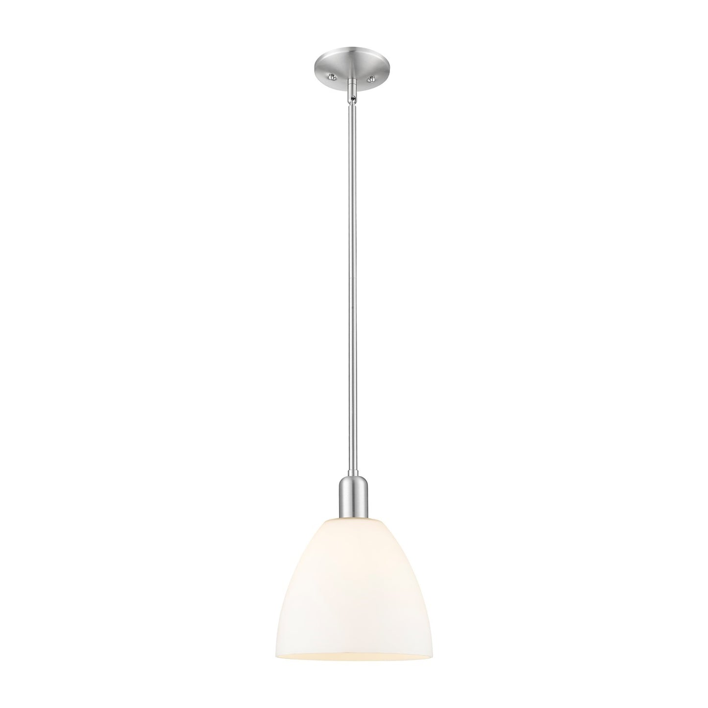 Innovations Bristol 9in 1-Light Mini Pendant | Industrial Brushed Satin Nickel and Matte White Glass | Kitchen Island & Dining | Model 716-1S-SN-GBD-91