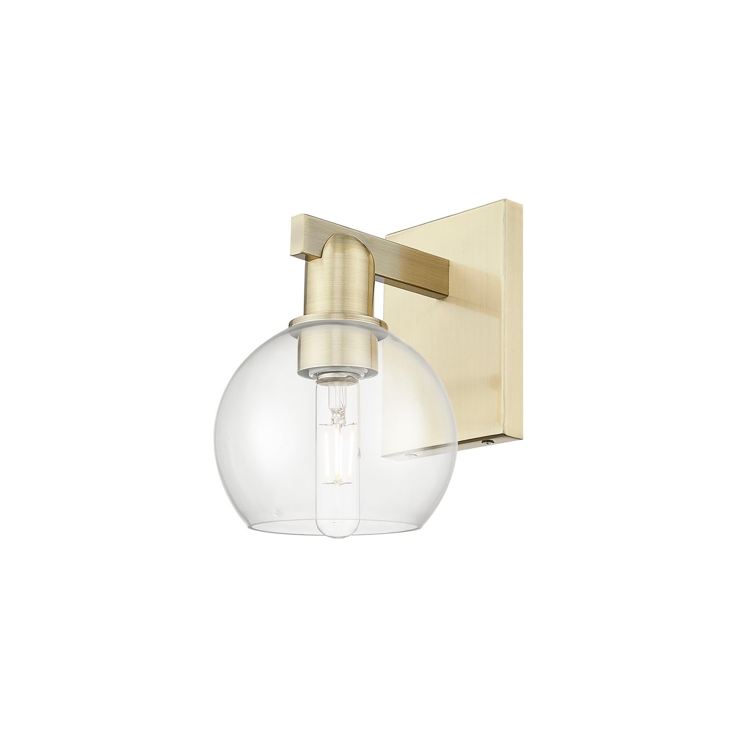 Innovations Athens 6in 1-Light Wall Sconce | Industrial Antique Brass Steel and Clear Glass | Hallway & Bathroom Accent | 5.88 x | Model 716-1W-AB-G122-6