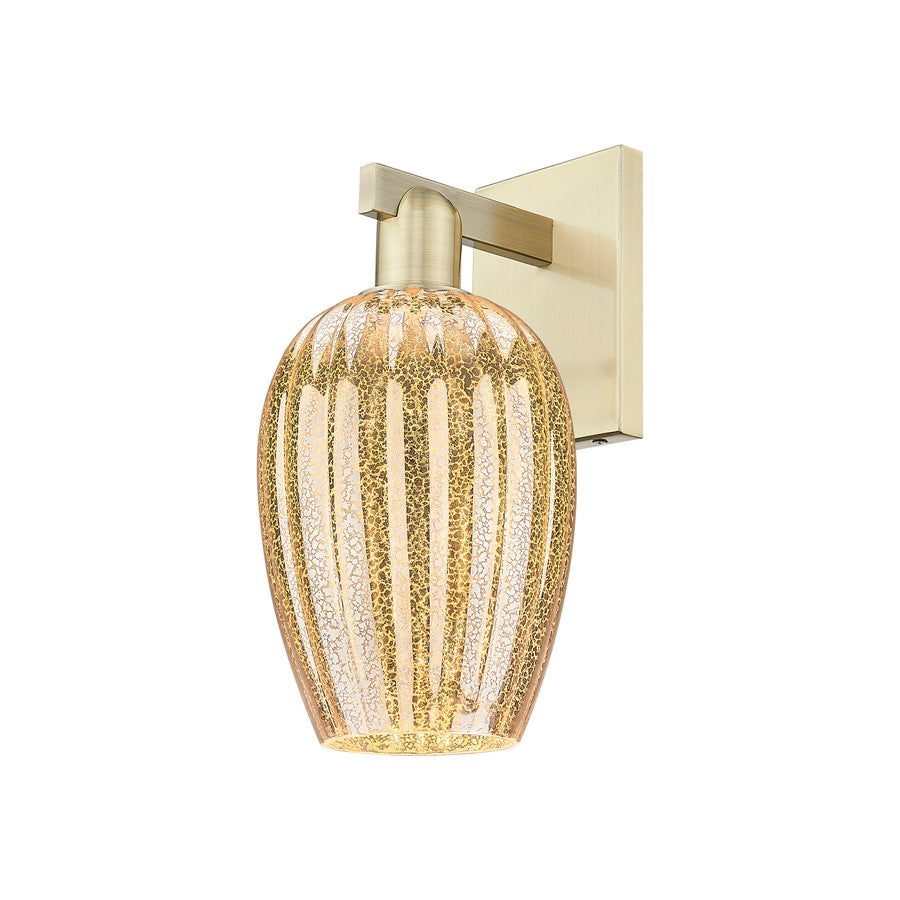 Innovations Preston 1Lt 6" Flute Sconce, AB/Mercury