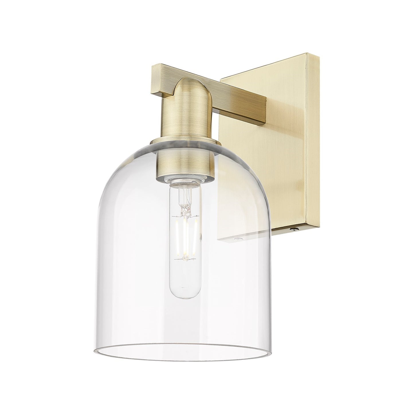 Innovations Bella 6in 1-Light Wall Sconce | Industrial Antique Brass and Clear Glass | Hallway & Bathroom Accent | 5.5 x 11.25 | Model 716-1W-AB-G558-6CL