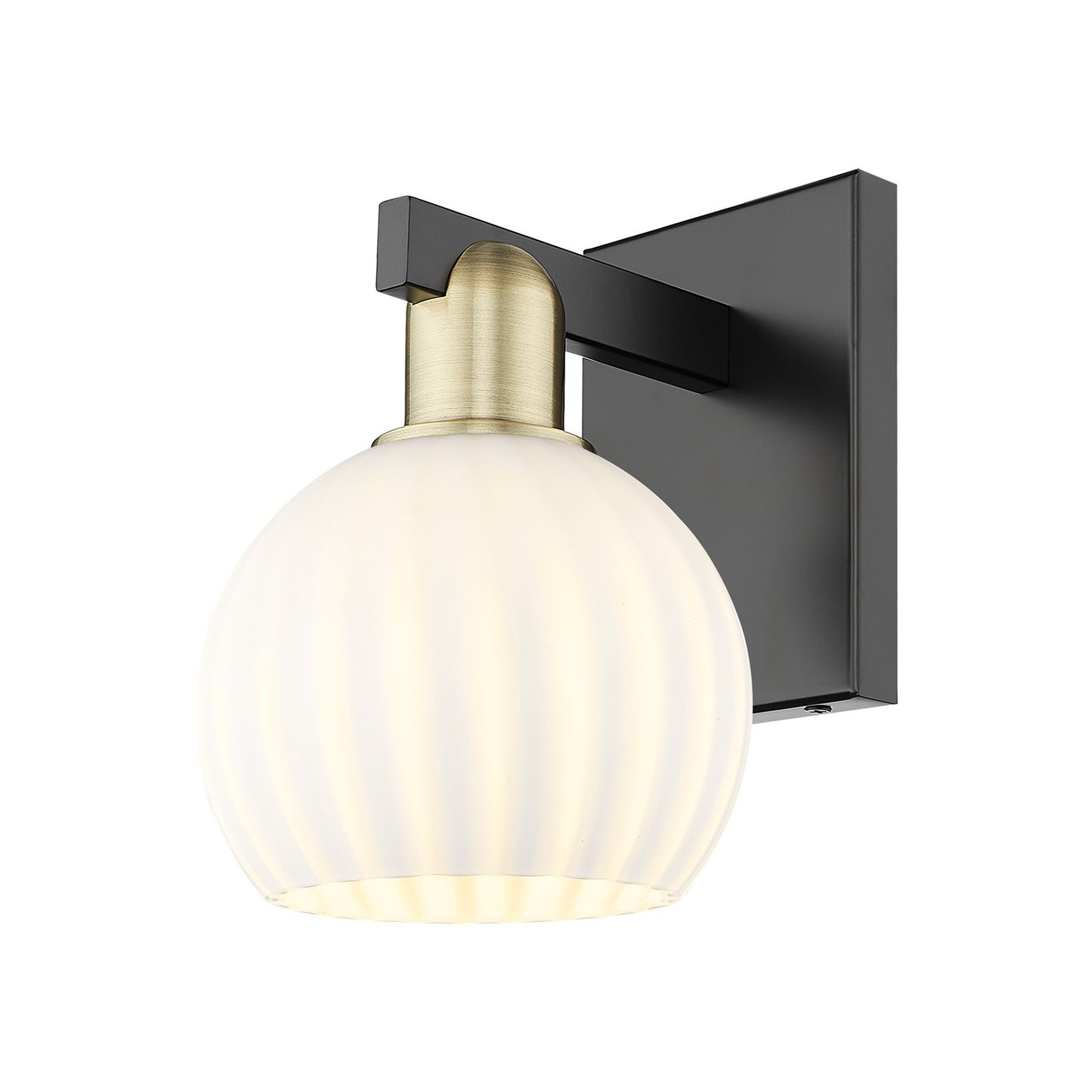 Innovations Lighting Arcadia 6in 1-Light Wall Sconce | Industrial Black Antique Brass and White Venetian Glass | Bathroom & | Model 716-1W-BAB-G1217-6WV