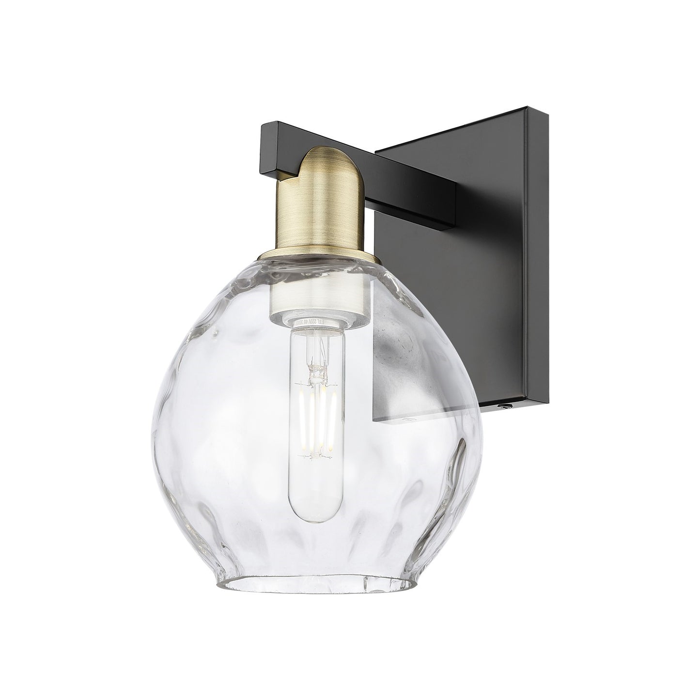 Innovations Waverly 6in 1-Light Wall Sconce | Industrial Black Antique Brass and Clear Glass | Living Room & Hallway Accent | 6 x | Model 716-1W-BAB-G362