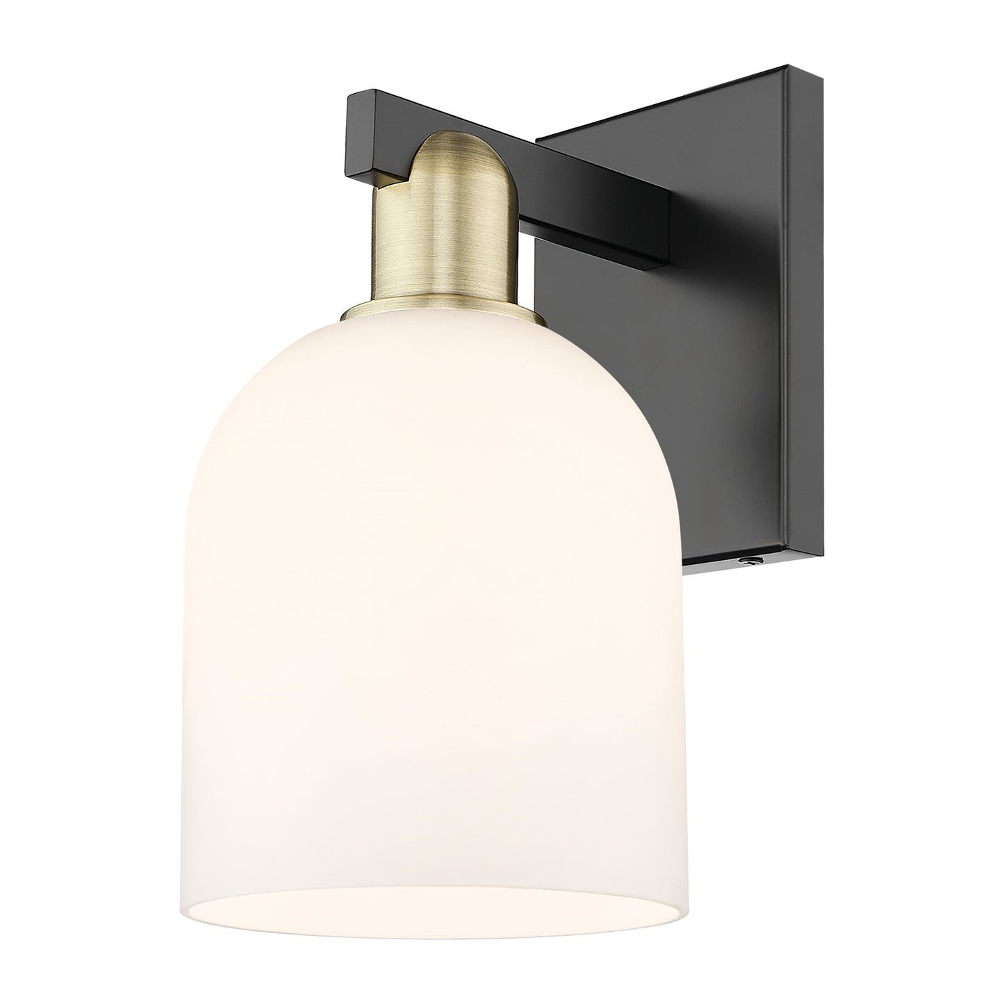 Innovations Bella 1-Light 6in Wall Sconce | Industrial Black Antique Brass and White Glass | Bathroom & Hallway Accent | 5.5 | Model 716-1W-BAB-G558-6GWH