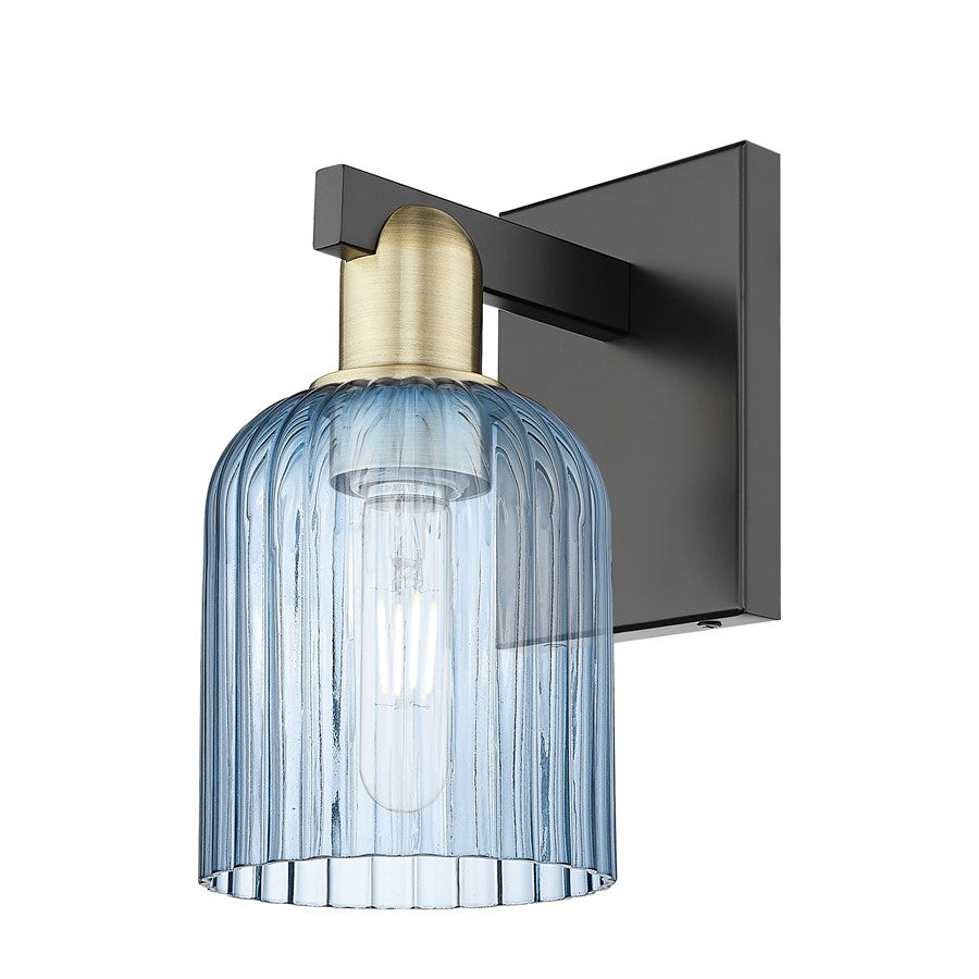 Innovations Bridal Veil 1Lt 5" Sconce, Black Brass/Blue