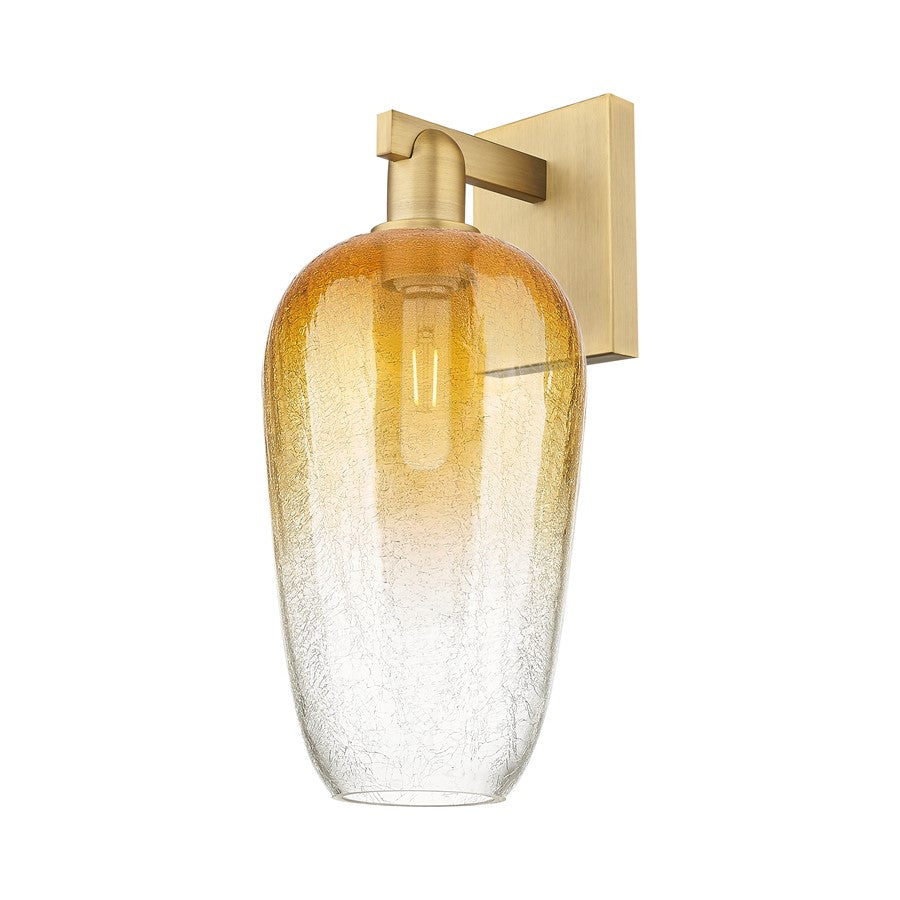 Innovations Brookhaven Flute 1Lt 7" Sconce, Brushed Brass/Amber