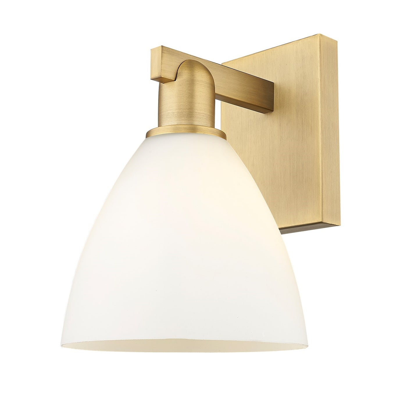 Innovations Bristol 1-Light 7.5in Wall Sconce | Industrial Brushed Brass Steel and Matte White Glass | Entryway & Hallway Accent | Model 716-1W-BB-GBD-751