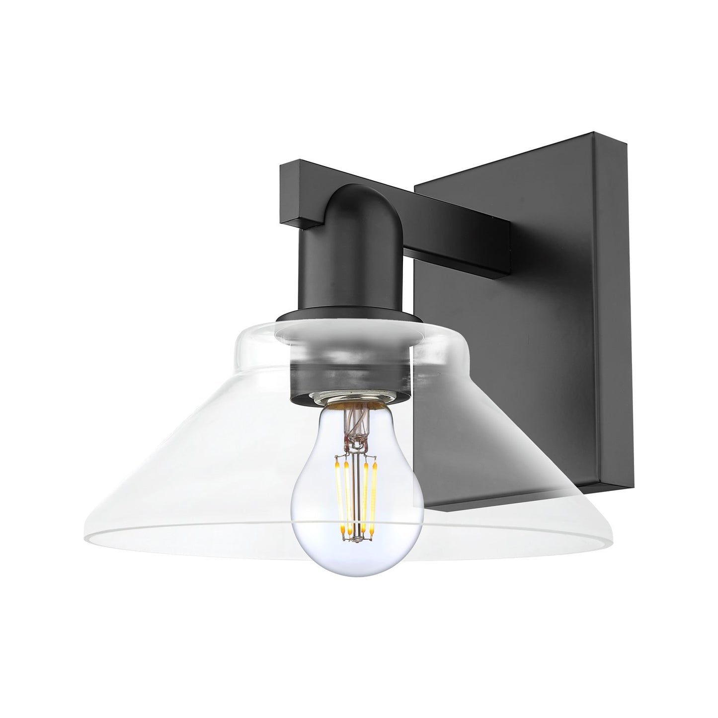 Innovations Orwell 1-Light Wall Sconce | Industrial Matte Black Steel and Clear Glass | Entryway & Hallway Accent Light | 8.38 x | Model 716-1W-BK-G132
