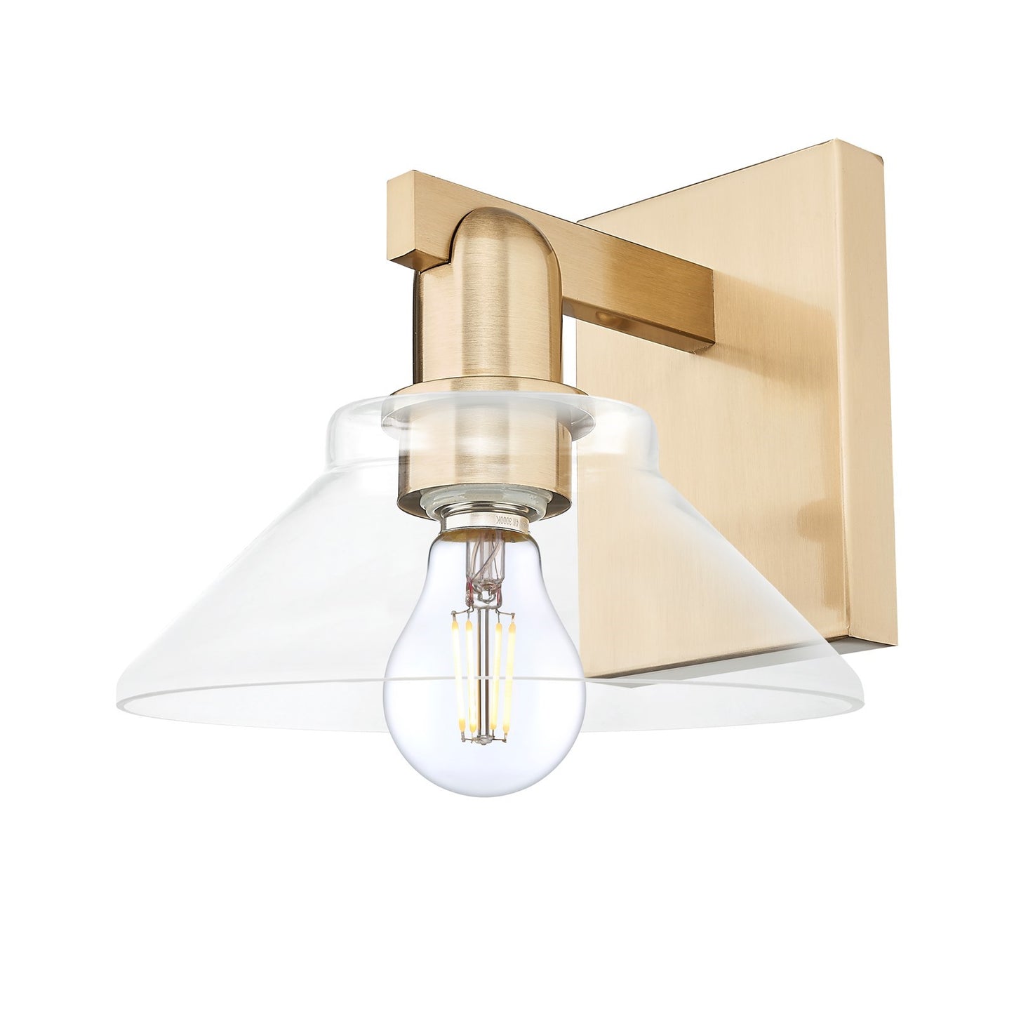Innovations Orwell 8.38in 1-Light Wall Sconce | Industrial Champagne Bronze Steel and Clear Cone Glass | Hallway & Bathroom Accent | Model 716-1W-CB-G132