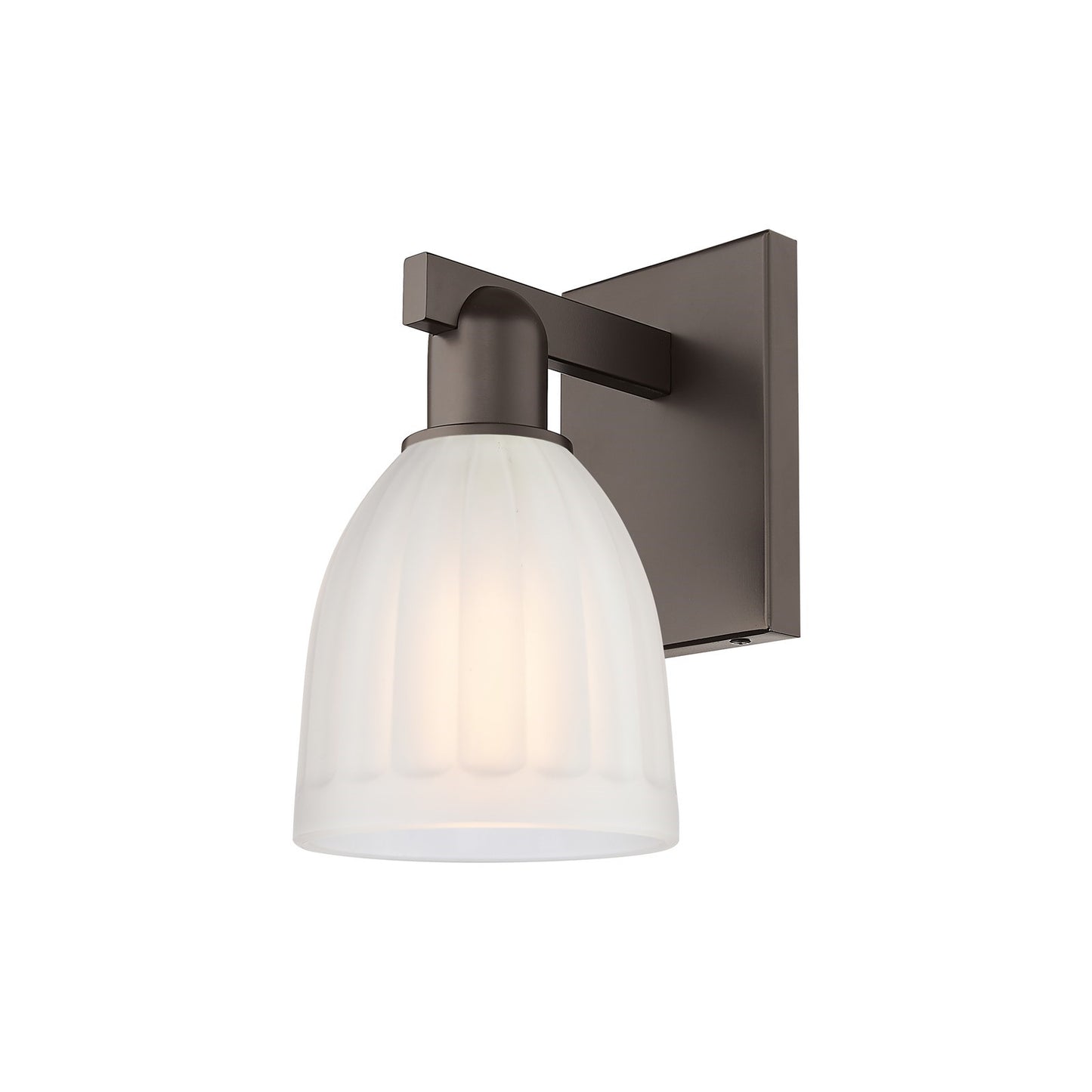 Innovations Brookfield 6in 1-Light Wall Sconce | Industrial Oil Rubbed Bronze and White Ribbed Glass | Bathroom & Hallway Accent | Model 716-1W-OB-G441