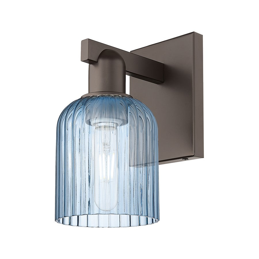 Innovations Bridal Veil 1Lt 5" Sconce, Oiled Bronze/Blue
