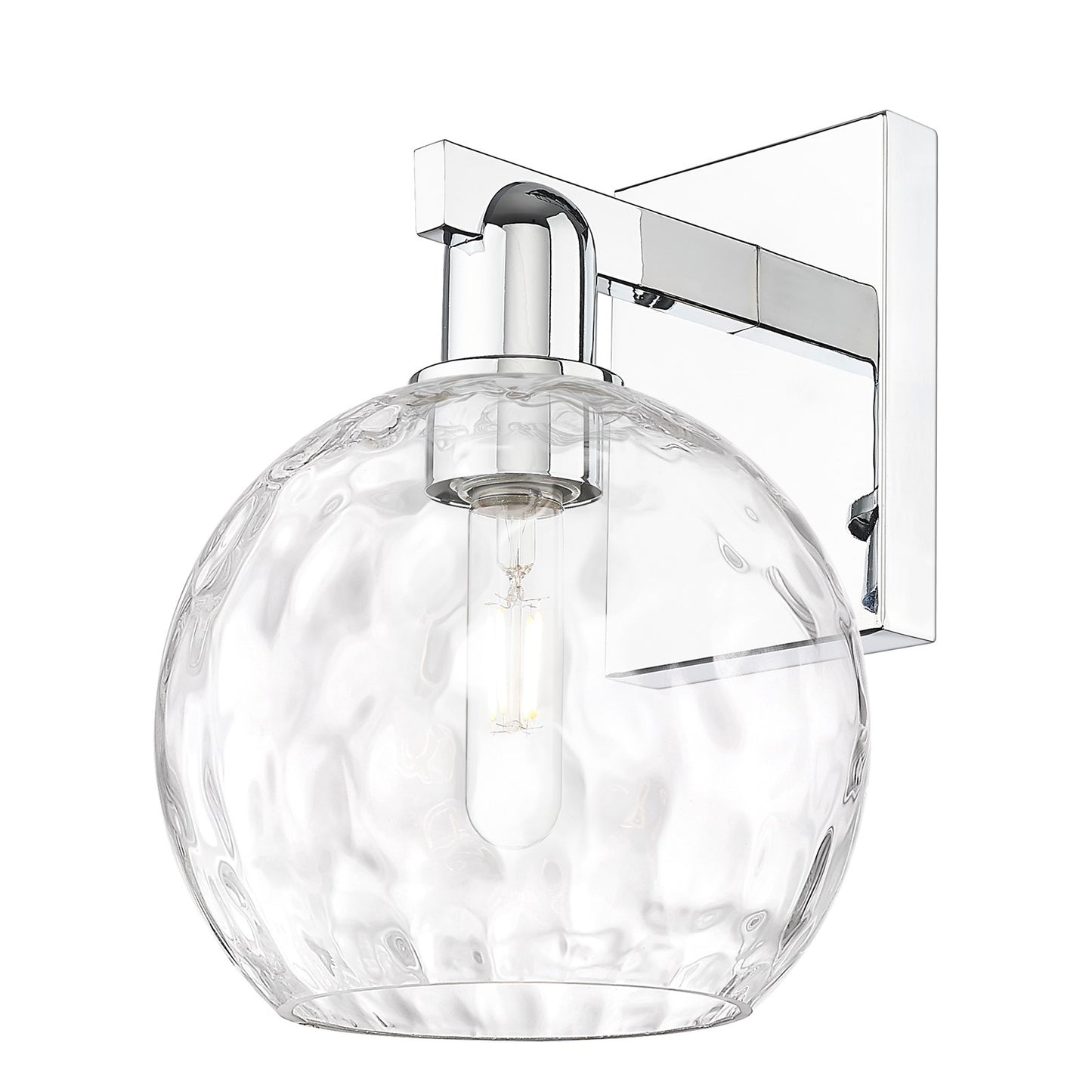 Innovations Athens Water Glass 8in 1-Light Wall Sconce | Industrial Polished Chrome and Clear Glass | Indoor & Covered Patio | 8 | Model 716-1W-PC-G1215-8