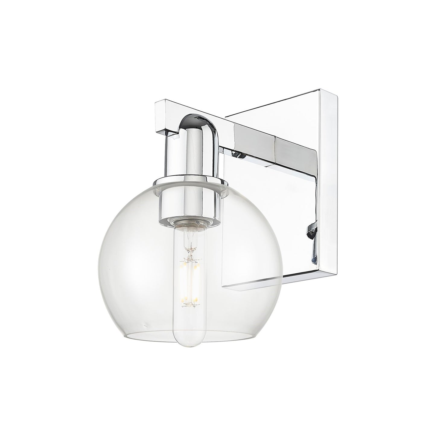 Innovations Athens 1-Light 6in Wall Sconce | Polished Chrome Steel and Clear Glass | Damp-Rated Bathroom & Hallway Accent | 5.88 | Model 716-1W-PC-G122-6