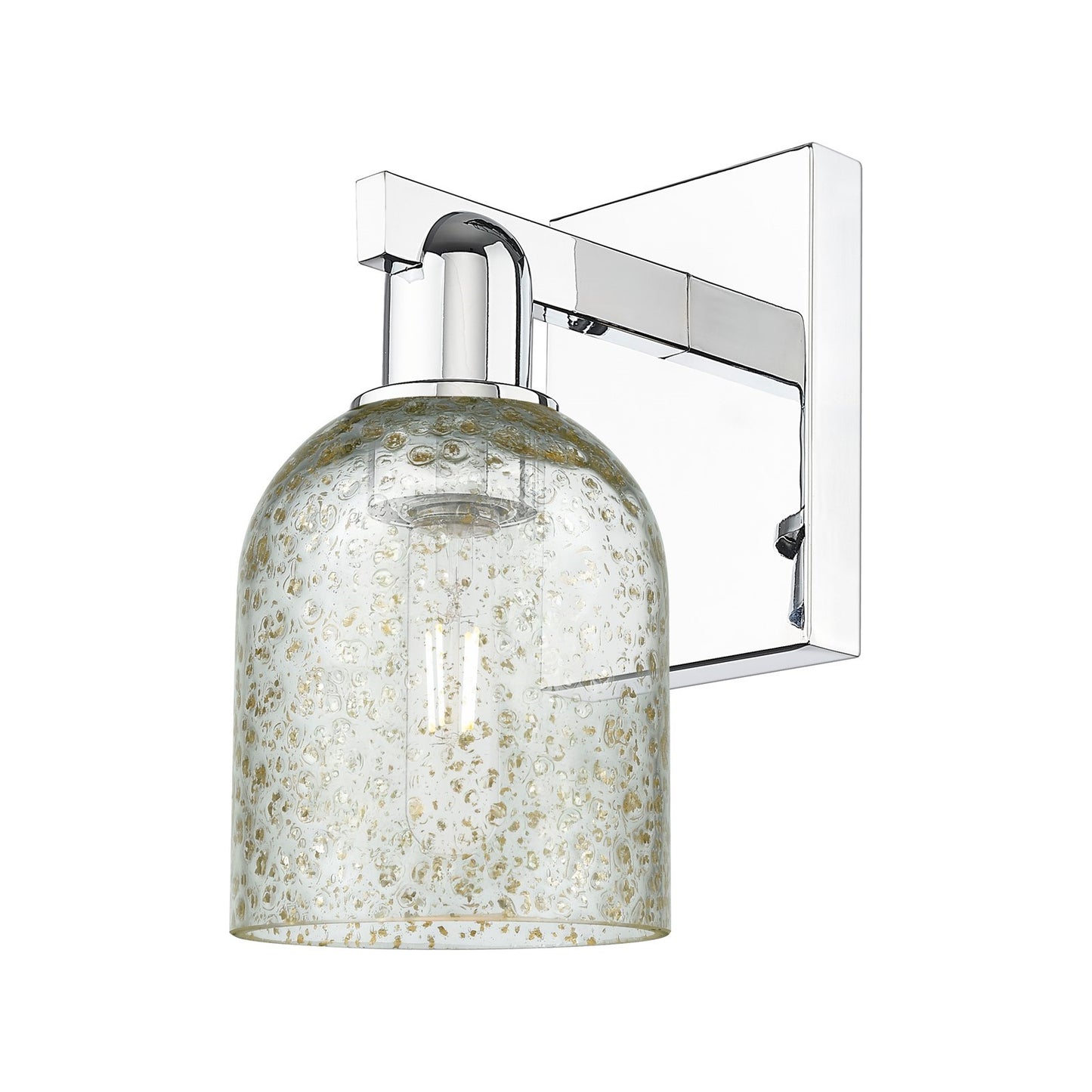 Innovations Caledonia 5in 1-Light Wall Sconce | Industrial Polished Chrome and Mica Glass | Entryway & Hallway Accent | 5 x 7 x | Model 716-1W-PC-G259