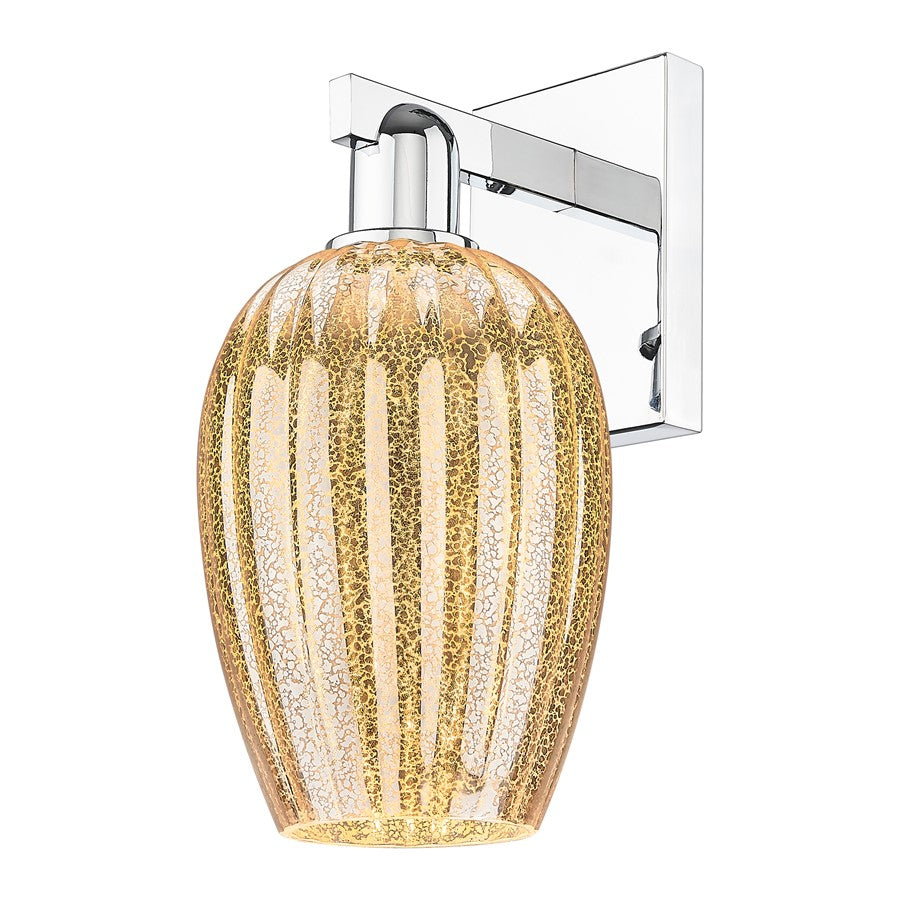 Innovations Preston 1Lt 6" Flute Sconce, Chrome/Mercury
