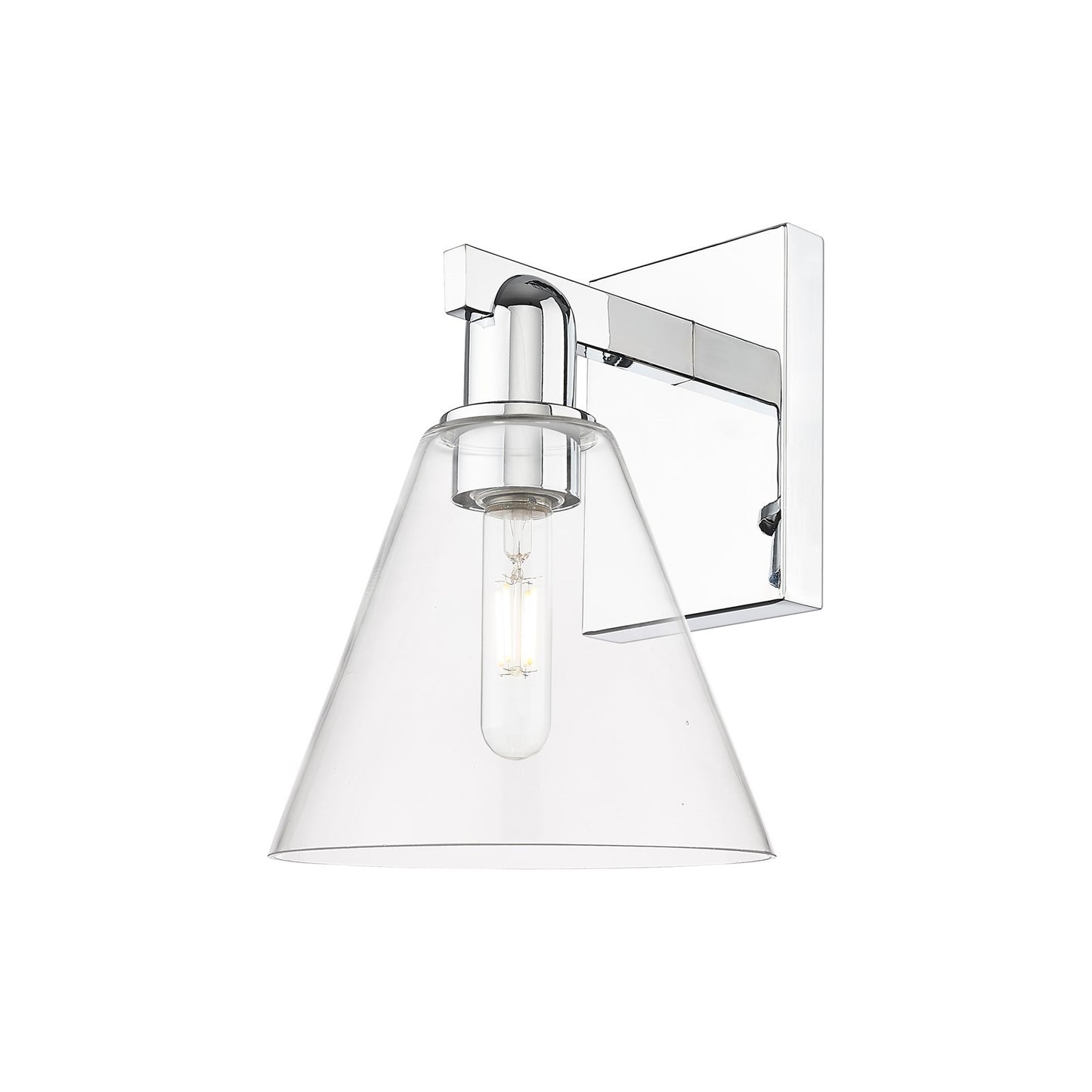 Innovations Berkshire Glass 8in 1-Light Wall Sconce | Industrial Polished Chrome Steel and Clear Glass | Entryway & Hallway | Model 716-1W-PC-GBC-82