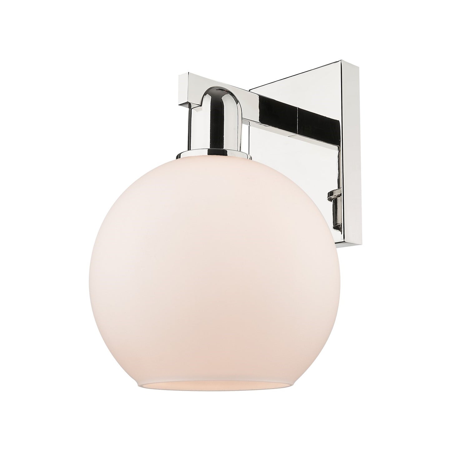 Innovations Athens 8in 1-Light Wall Sconce | Industrial Polished Nickel and Matte White Glass | Bedroom & Hallway Accent Light | Model 716-1W-PN-G121-8