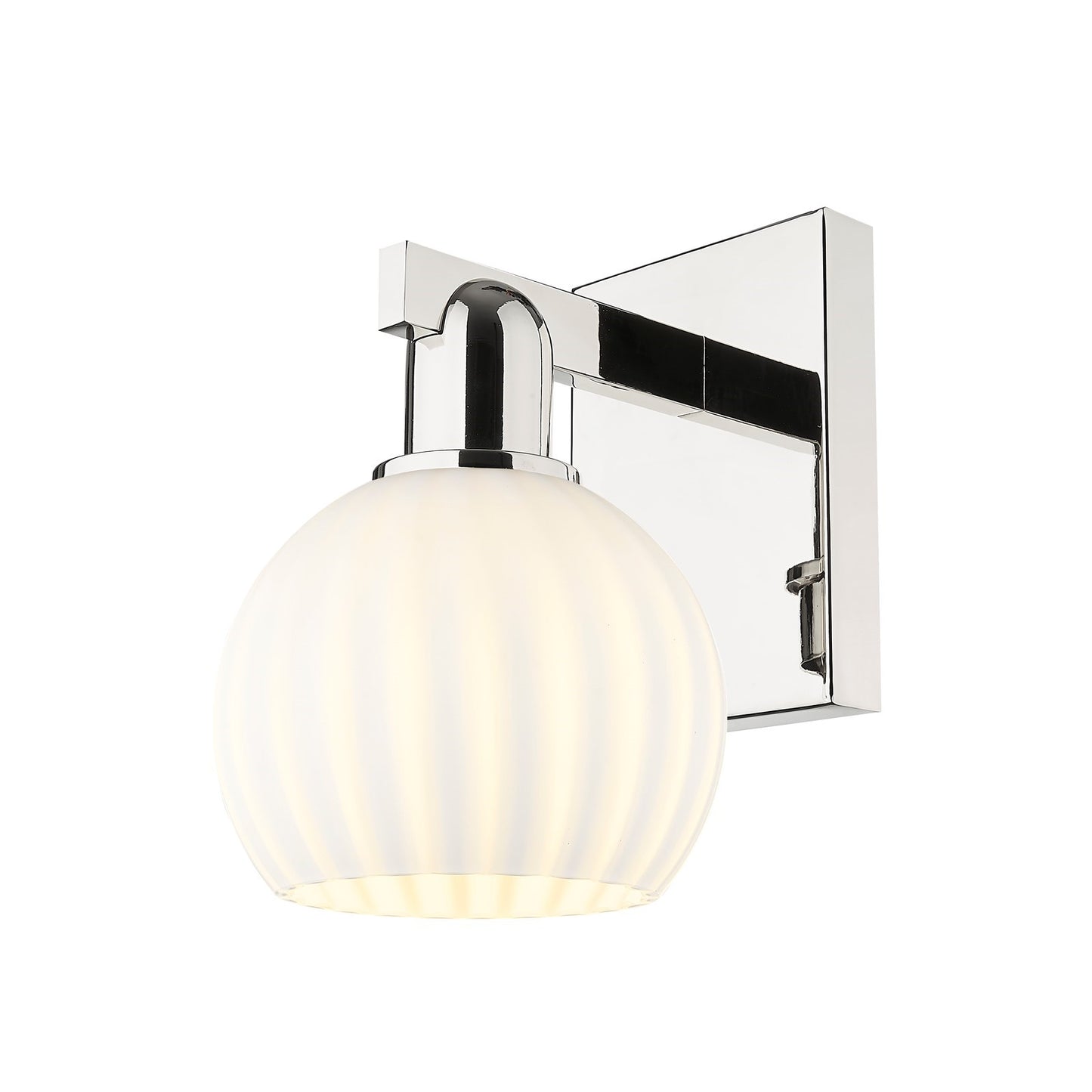 Innovations Lighting White Venetian 6in 1-Light Wall Sconce | Industrial Modern Polished Nickel and White Venetian Glass | Model 716-1W-PN-G1217-6WV