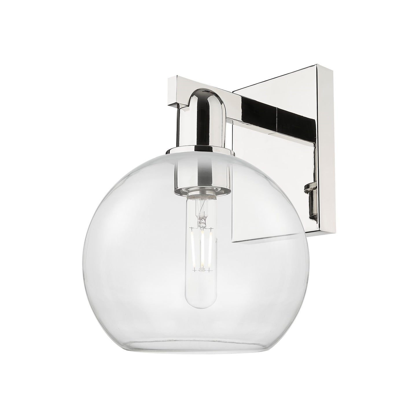 Innovations Athens 8in 1-Light Wall Sconce | Industrial Modern Polished Nickel and Clear Glass | Bathroom & Hallway Accent | 8 x | Model 716-1W-PN-G122-8