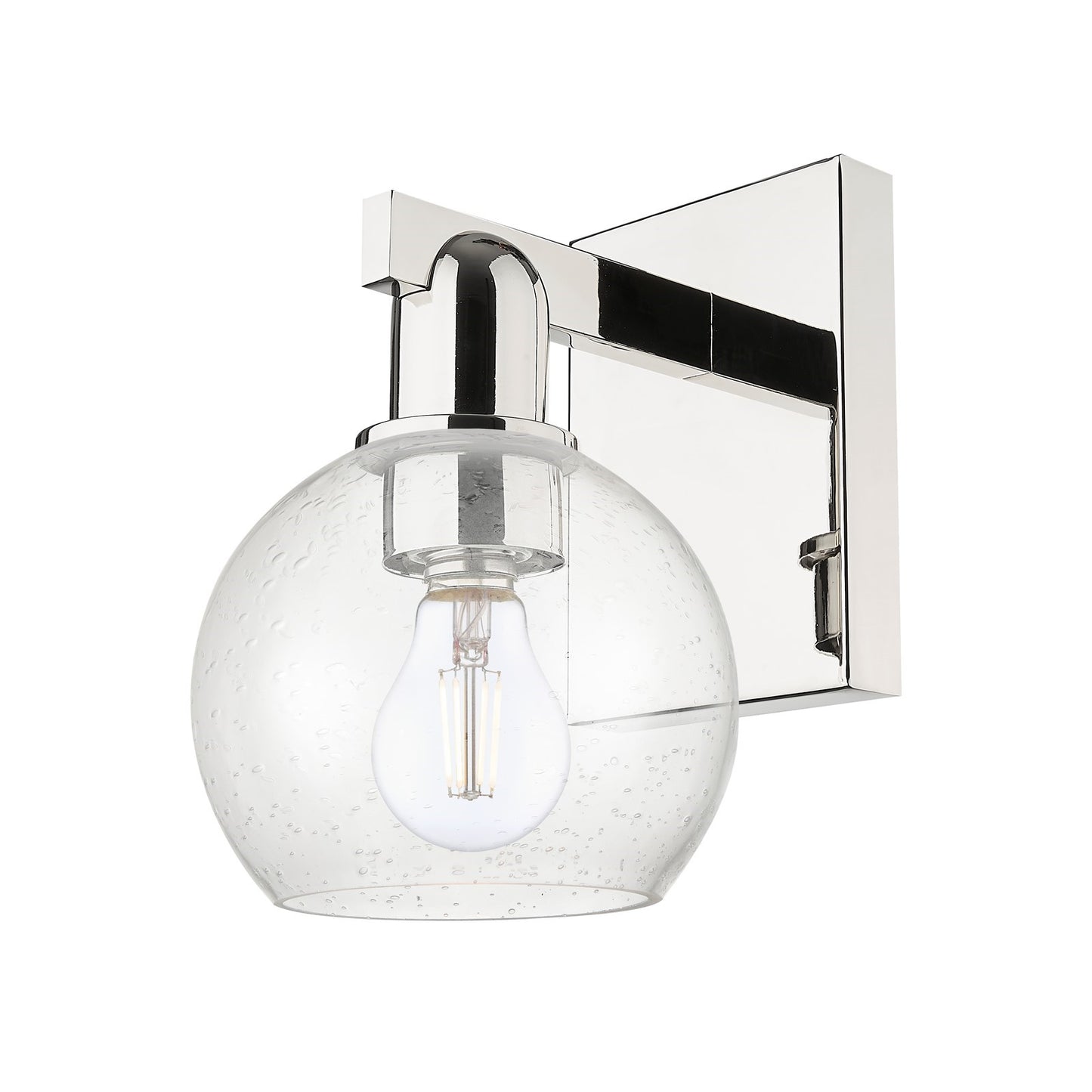 Innovations Athens 1-Light 6in Wall Sconce | Industrial Polished Nickel Steel and Seedy Glass | Entryway & Hallway Accent | 5.88 | Model 716-1W-PN-G124-6