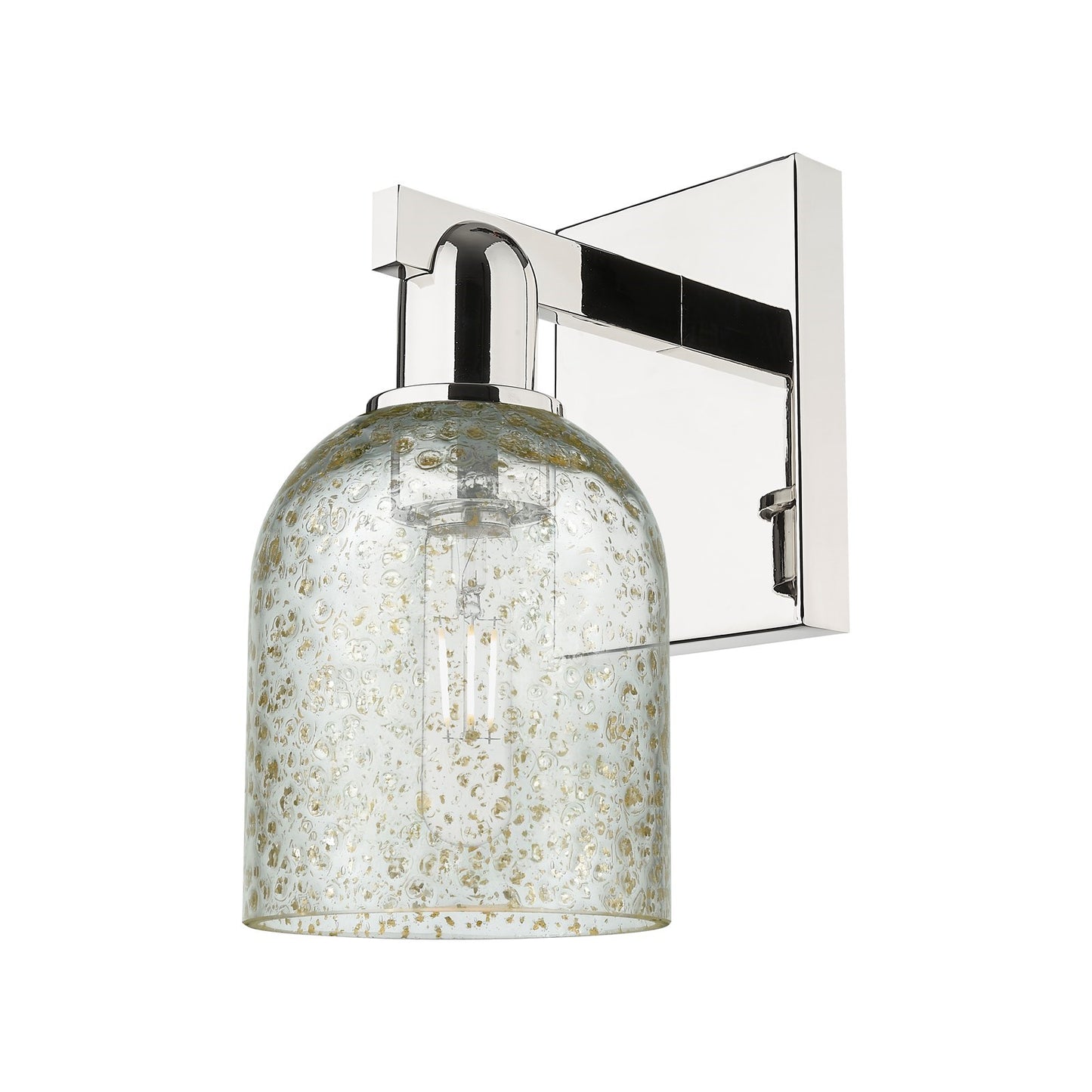 Innovations Caledonia 5in 1-Light Wall Sconce | Industrial Polished Nickel and Mica Glass | Entryway & Hallway Accent Light | 5 x | Model 716-1W-PN-G259
