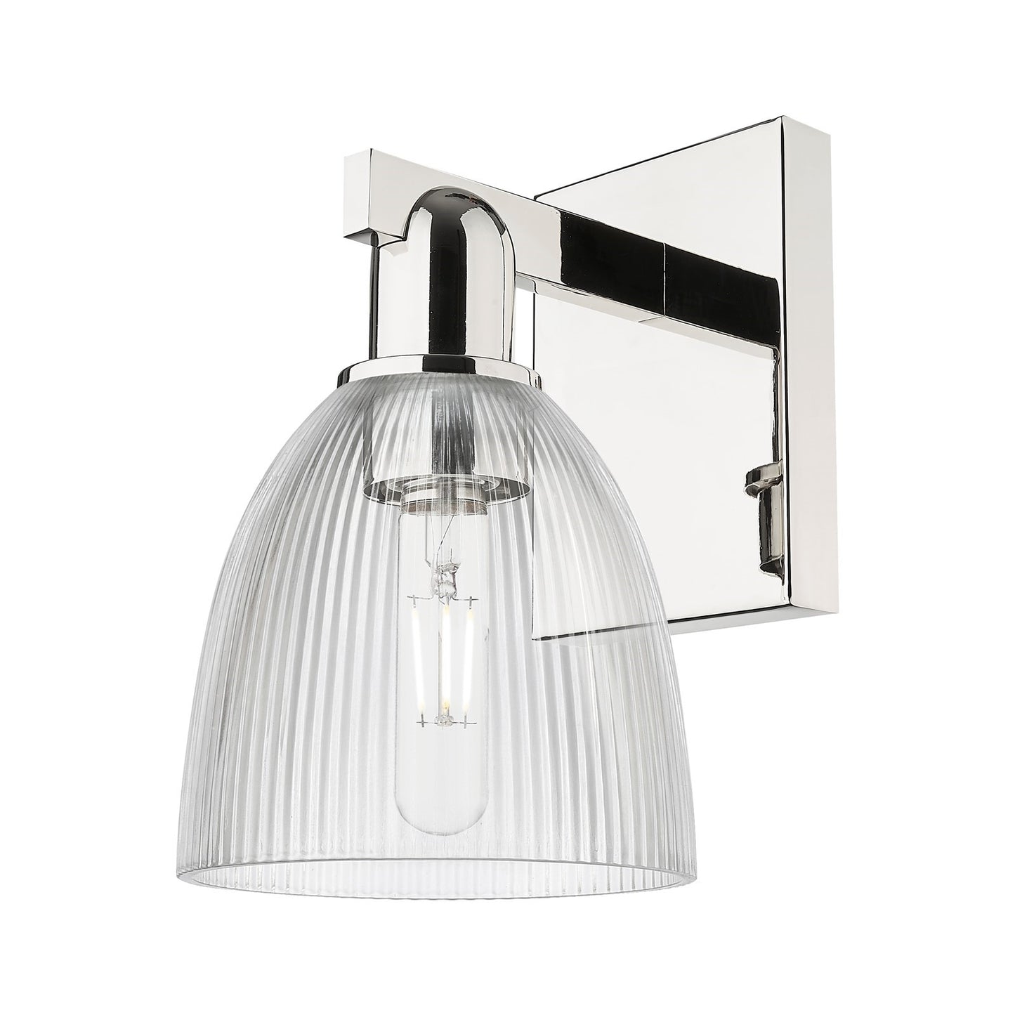 Innovations Castile 6in 1-Light Wall Sconce | Industrial Polished Nickel Steel and Clear Glass | Bathroom & Hallway Accent | 6 x | Model 716-1W-PN-G382