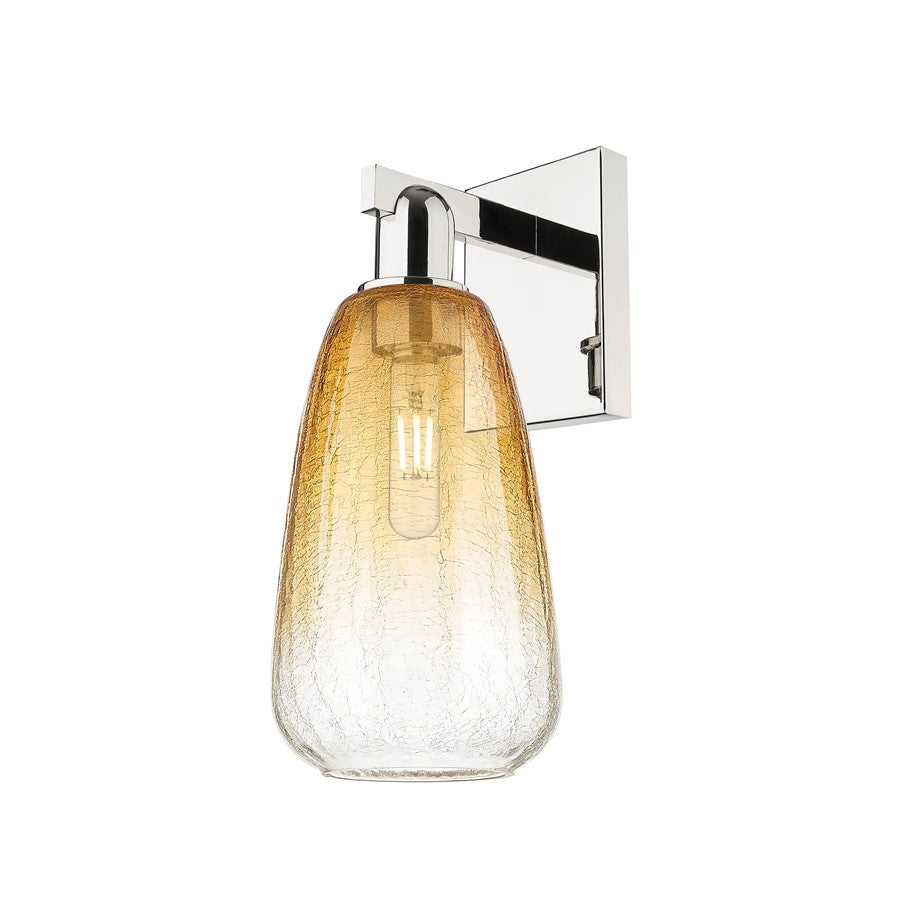 Innovations Brookhaven Almond 1Lt 6" Sconce, Polished Nickel/Amber