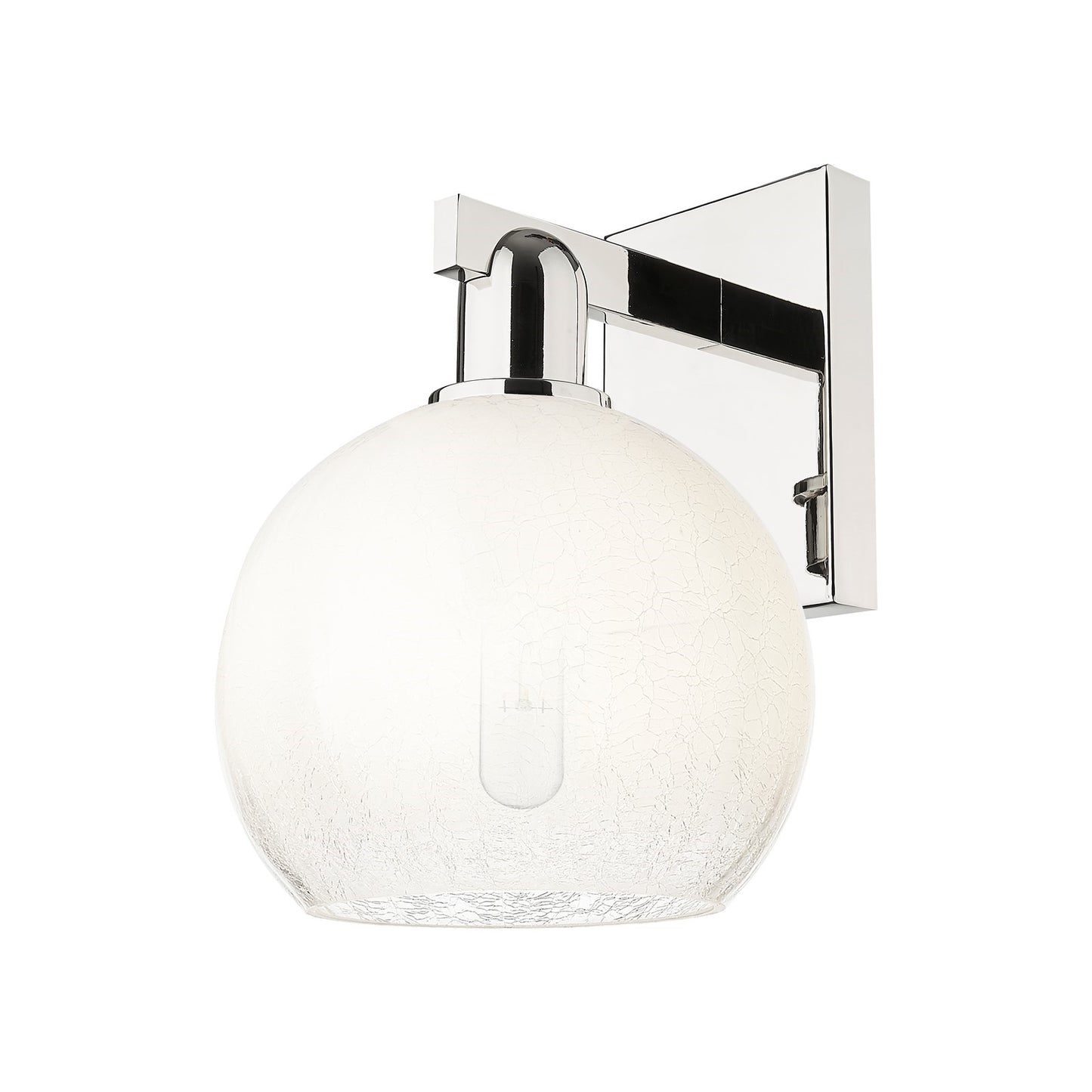 Innovations Brookhaven Globe 8in 1-Light Wall Sconce | Industrial Modern Polished Nickel and Opal Glass | Bathroom & Hallway | Model 716-1W-PN-G483-8OP