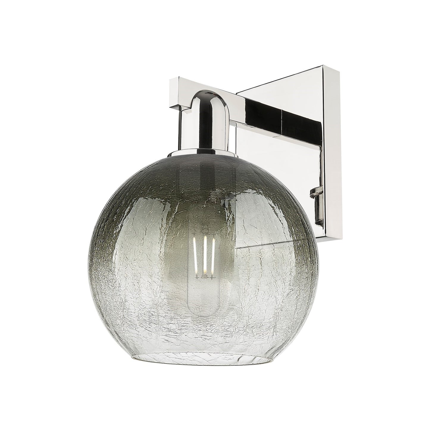 Innovations Brookhaven Globe 8in 1-Light Wall Sconce | Industrial Polished Nickel and Slate Glass | Bathroom & Hallway Accent | Model 716-1W-PN-G483-8SL
