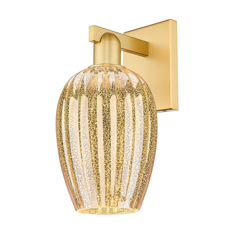 Innovations Preston 1Lt 6" Flute Wall Sconce, Gold/Mercury