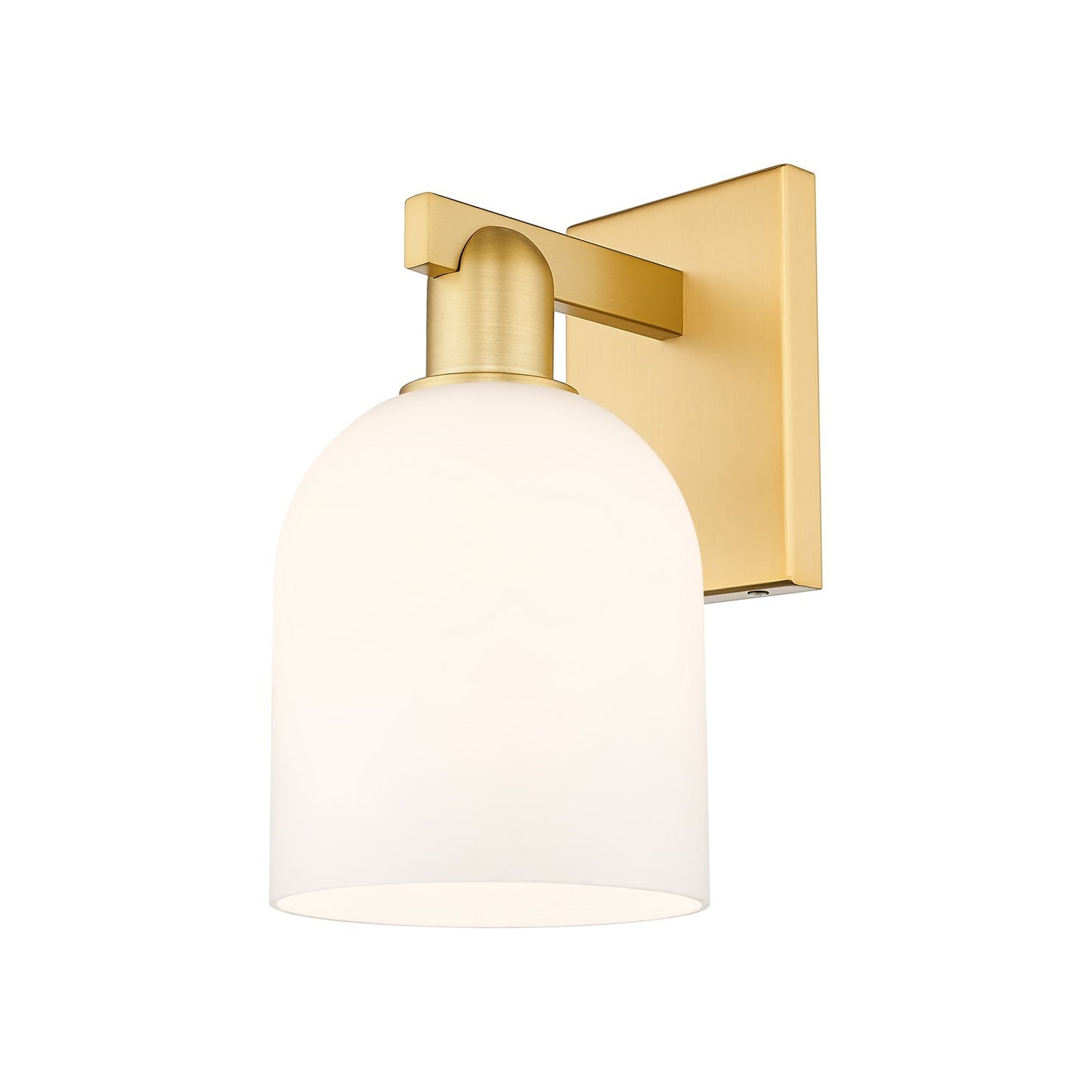 Innovations Bella 1-Light 5.5in Wall Sconce | Satin Gold Steel and Cast Brass with White Glass Shade | Entryway & Hallway | Model 716-1W-SG-G558-6GWH