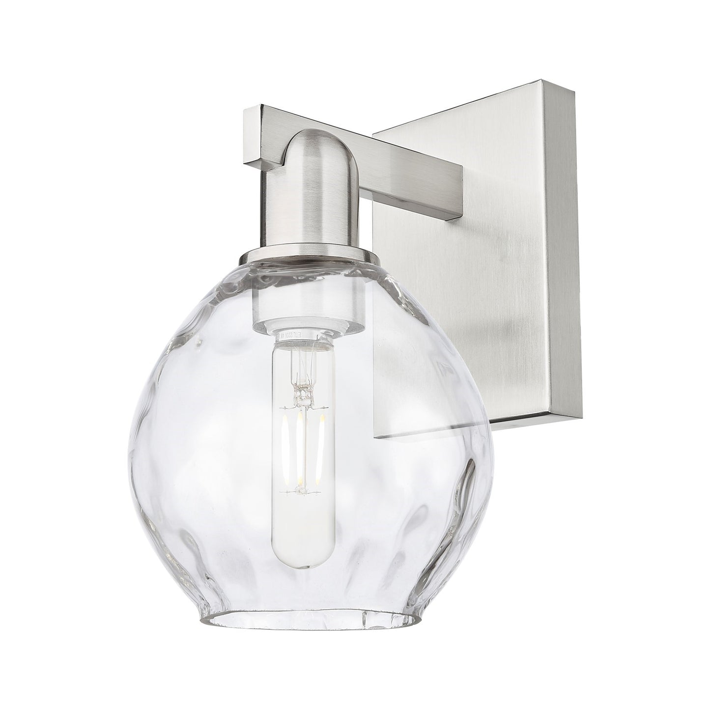 Innovations Waverly 6in 1-Light Wall Sconce | Industrial Brushed Satin Nickel Steel and Clear Glass | Bathroom & Hallway Accent | 6 | Model 716-1W-SN-G362